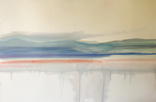 Blue Horizon Oil Drip by Jane Matteson (40"W x 26"H)