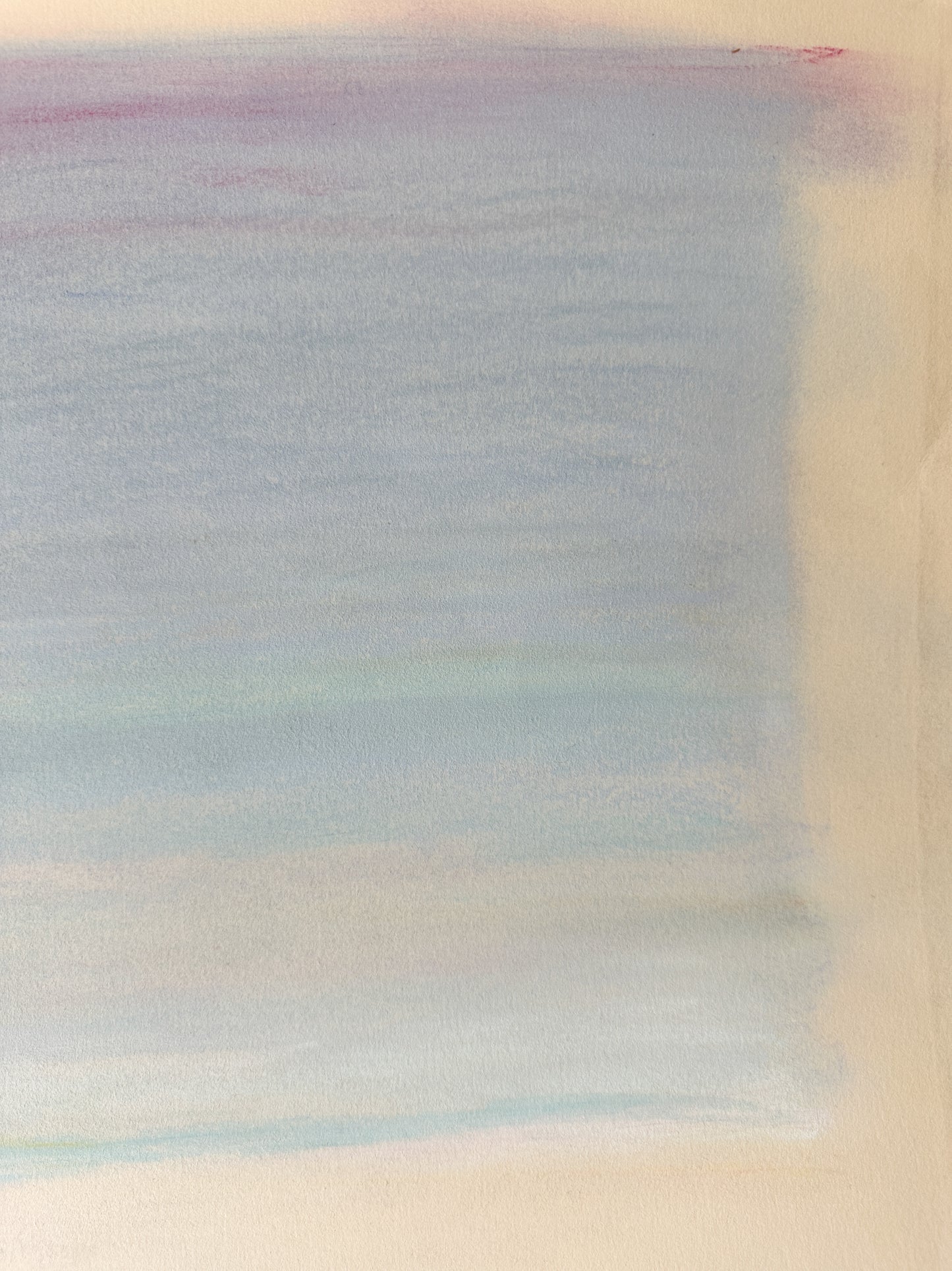 Narrow Blue, Purple, and Pink Sky - Abstract Pastel by Jane Matteson (42.5”W x 16.25”H)