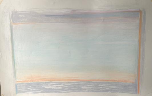 Blue and Gray Abstract Sky - Pastel by Jane Matteson (40"W x 26"H)