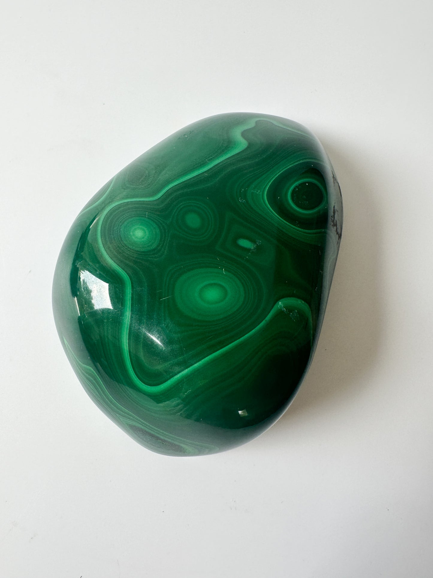 Polished Genuine Malachite Decorative Object (4.3"L x 3.875"W x 1.5"H)