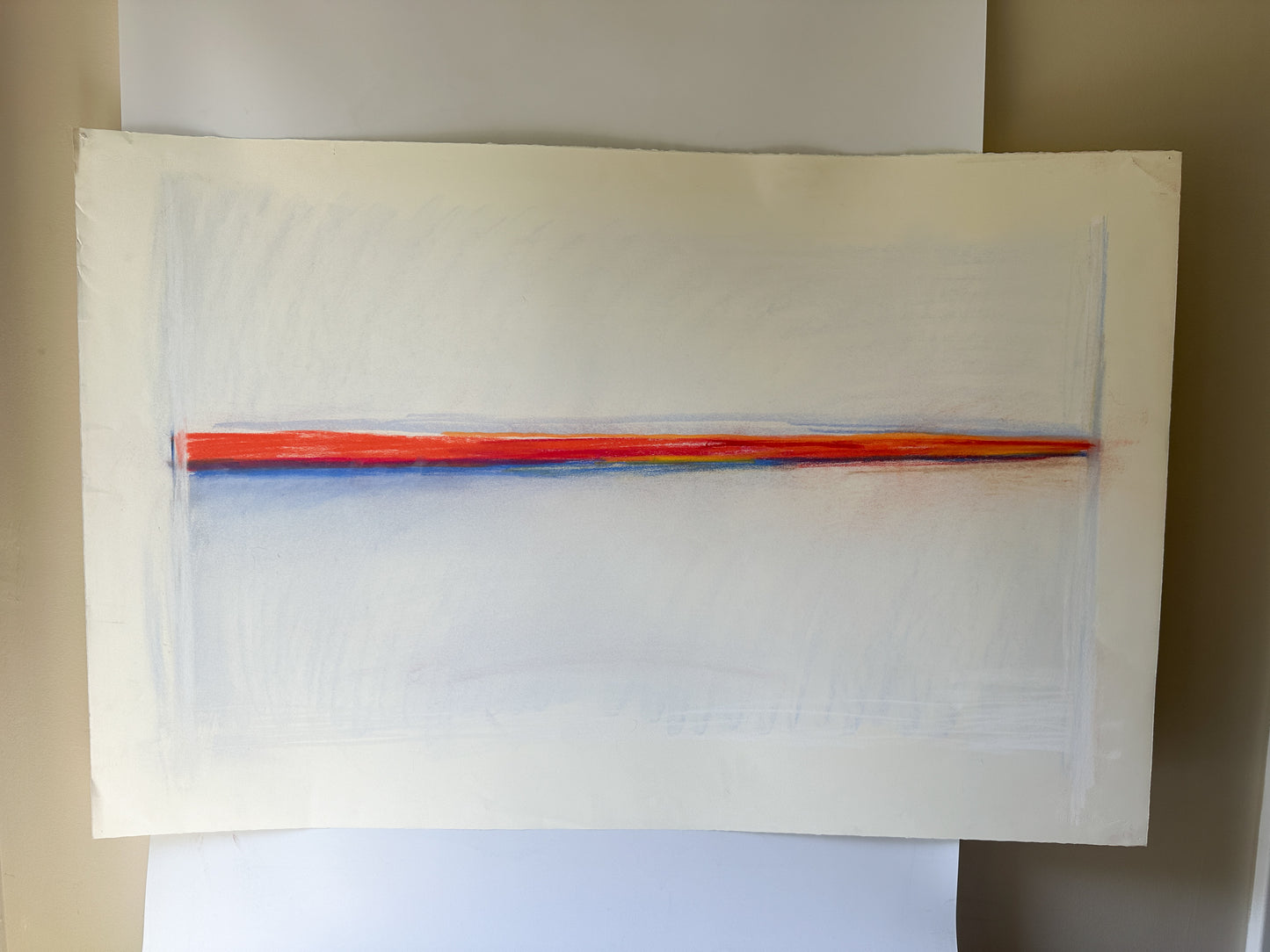 Bright Red Horizon - Pastel by Jane Matteson (40"W x 26"H)