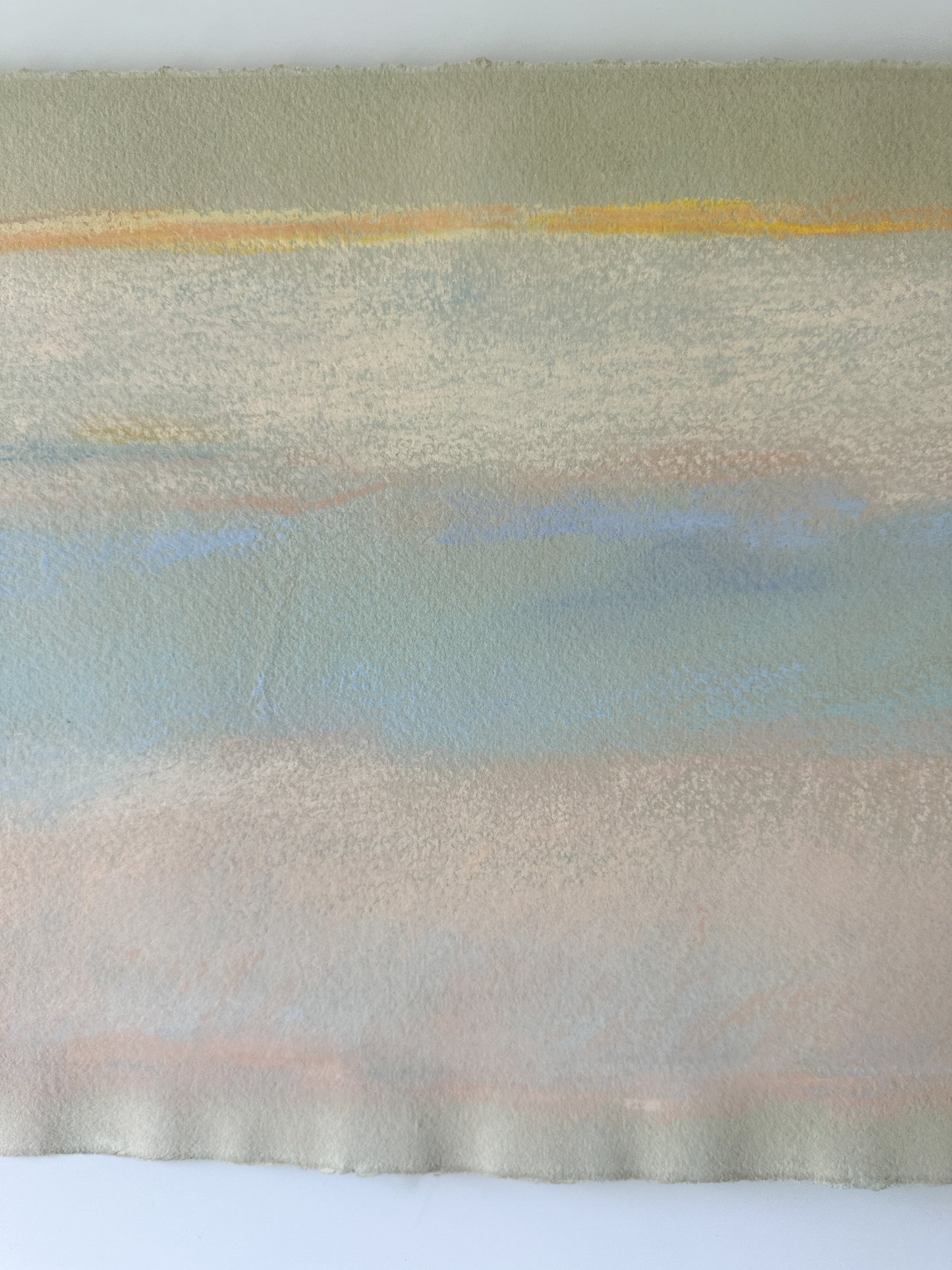 Peach Deeam Abstract Sky - Pastel by Jane Matteson (31"W x 10.5"H)