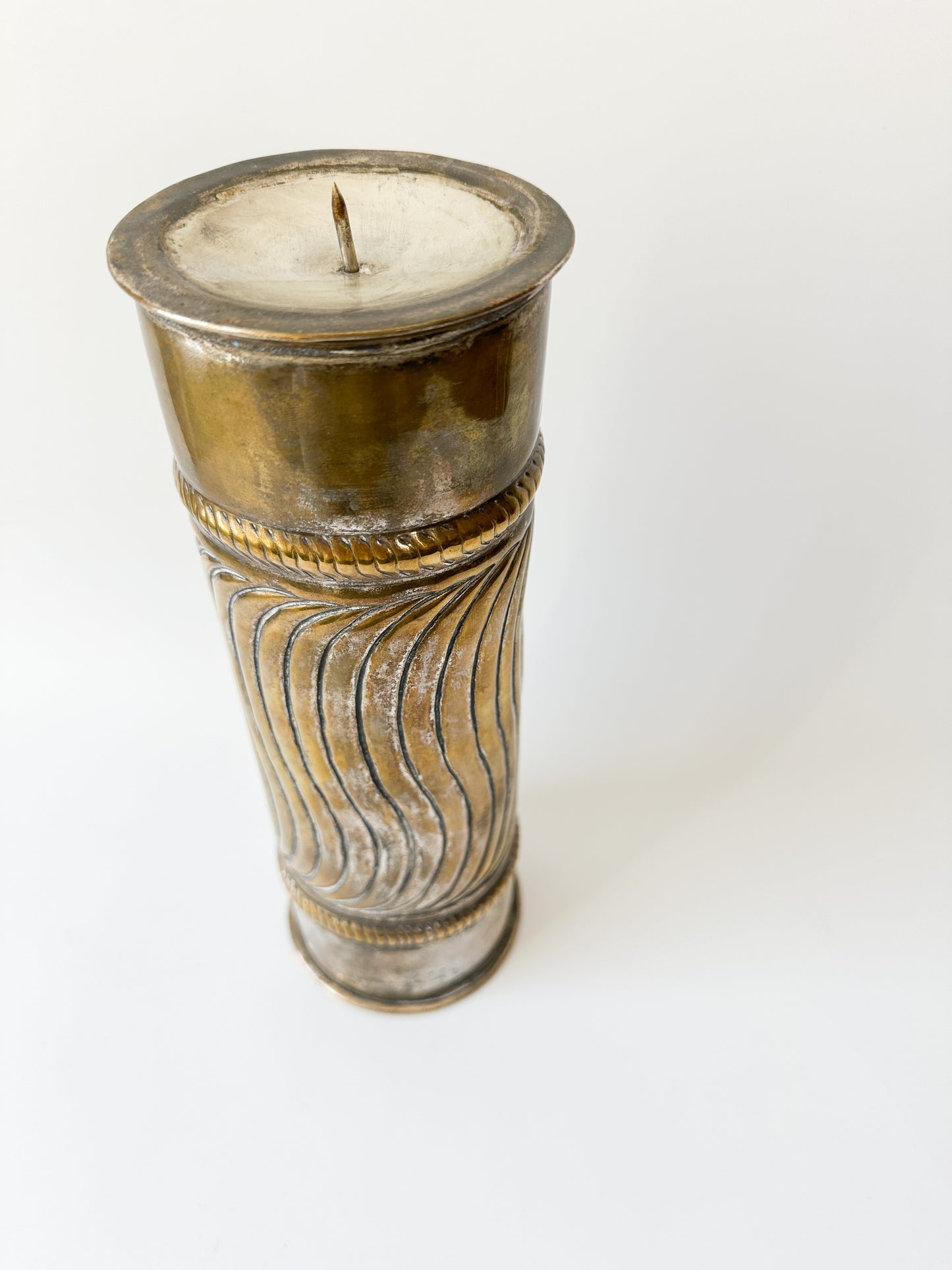 Brass Pillar Candle Holder