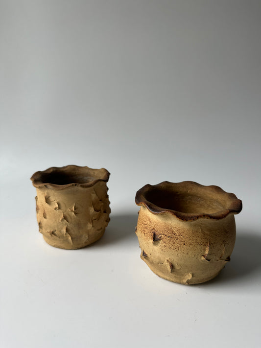 Set of Two (2) Small Pinch Pot Planters