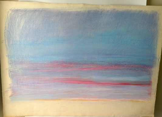 Blue and Magenta Abstract Sky - Pastel by Jane Matteson (41"W x 29.5"H)