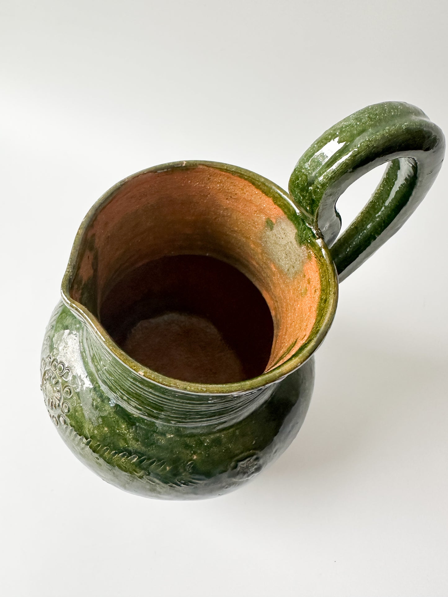 Green Terracotta Pottery Pitcher Jug