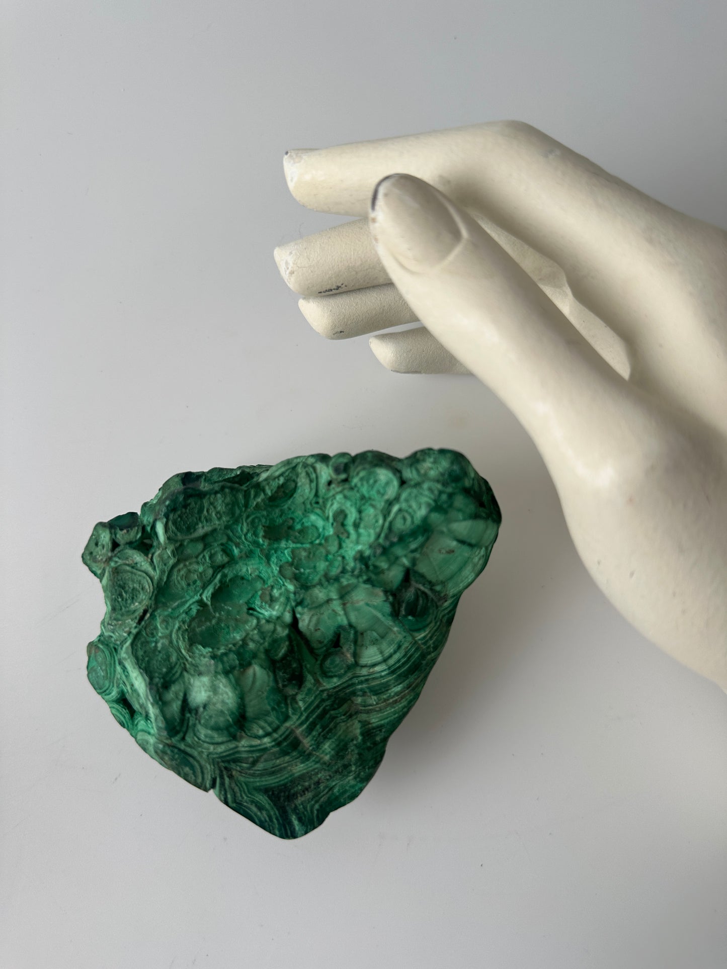 Polished Genuine Malachite Specimen Decorative Object (4"L x 3.5"W x 1.75"H)