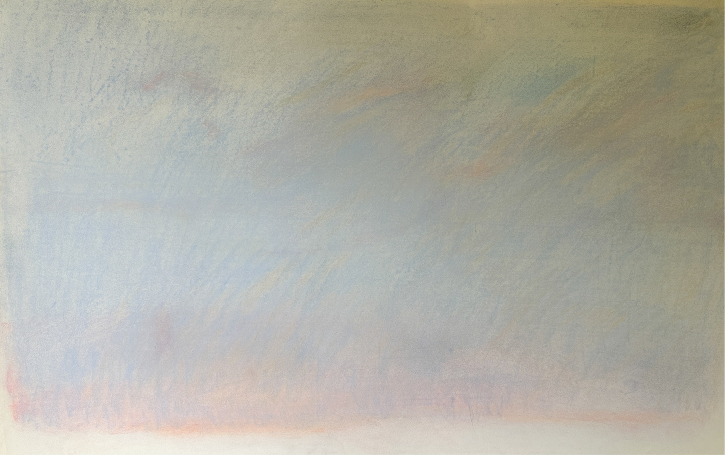 Light Pink and Blue Abstract Sky - Pastel by Jane Matteson (40”W x 26”H)