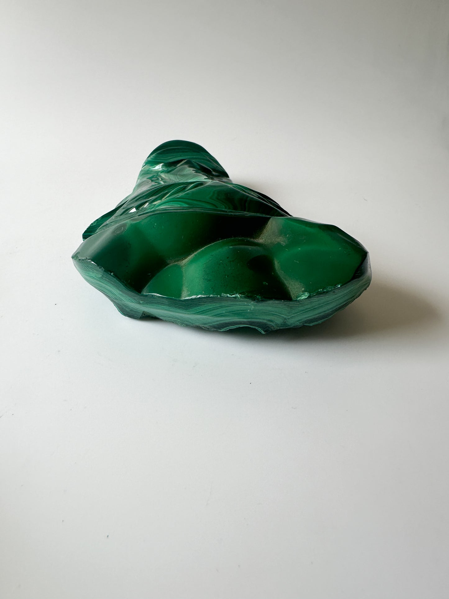 Polished Malachite Face Mask Decorative Object (6"L x 4"W x 1.75"H)