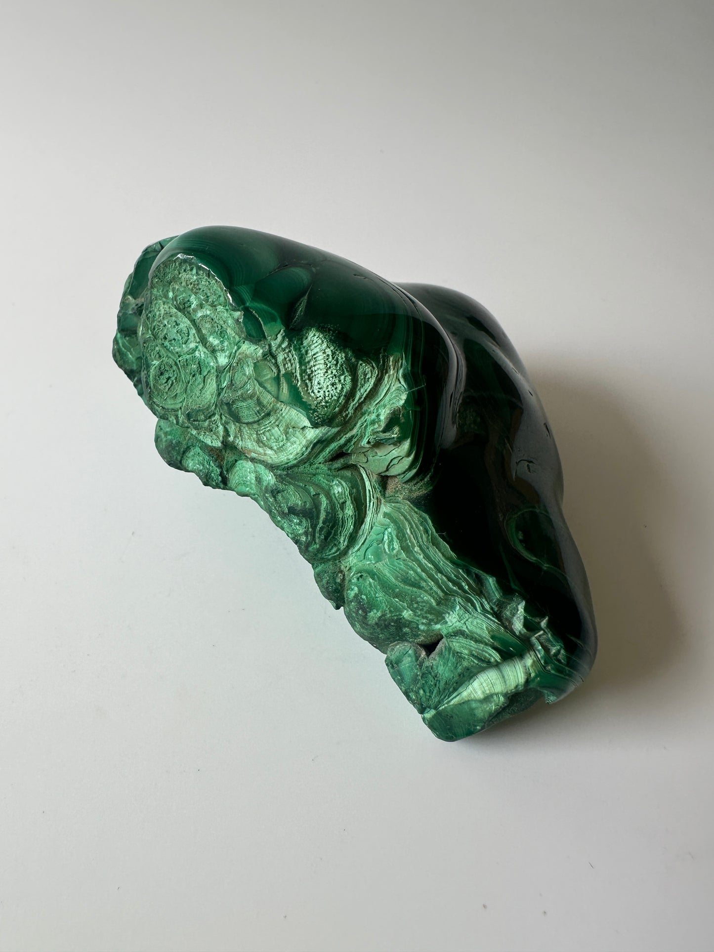 Polished Genuine Malachite Specimen Decorative Object (4"L x 3.5"W x 1.75"H)