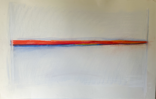 Bright Red Horizon - Pastel by Jane Matteson (40"W x 26"H)