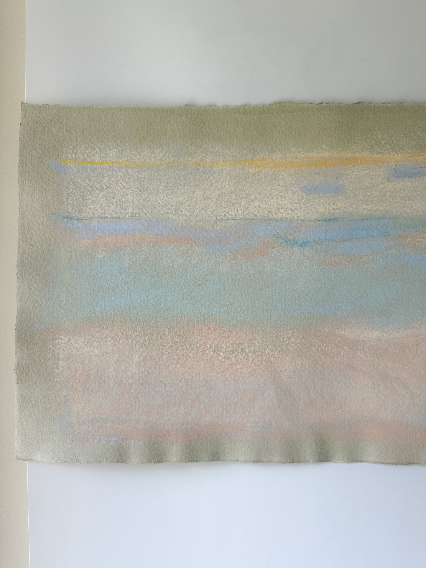 Peach Deeam Abstract Sky - Pastel by Jane Matteson (31"W x 10.5"H)