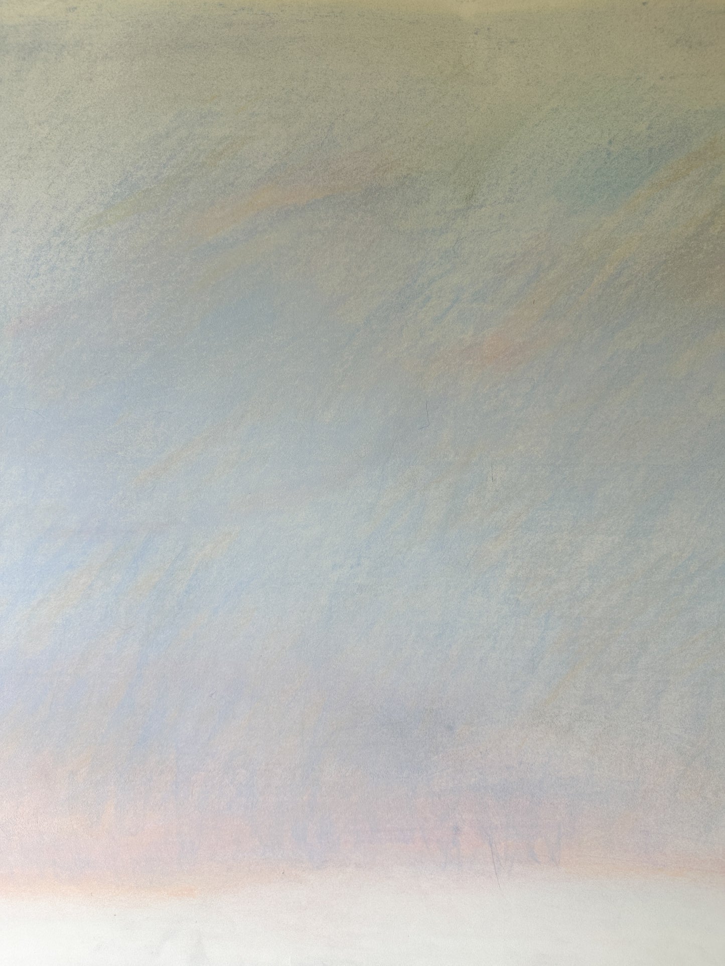 Light Pink and Blue Abstract Sky - Pastel by Jane Matteson (40”W x 26”H)