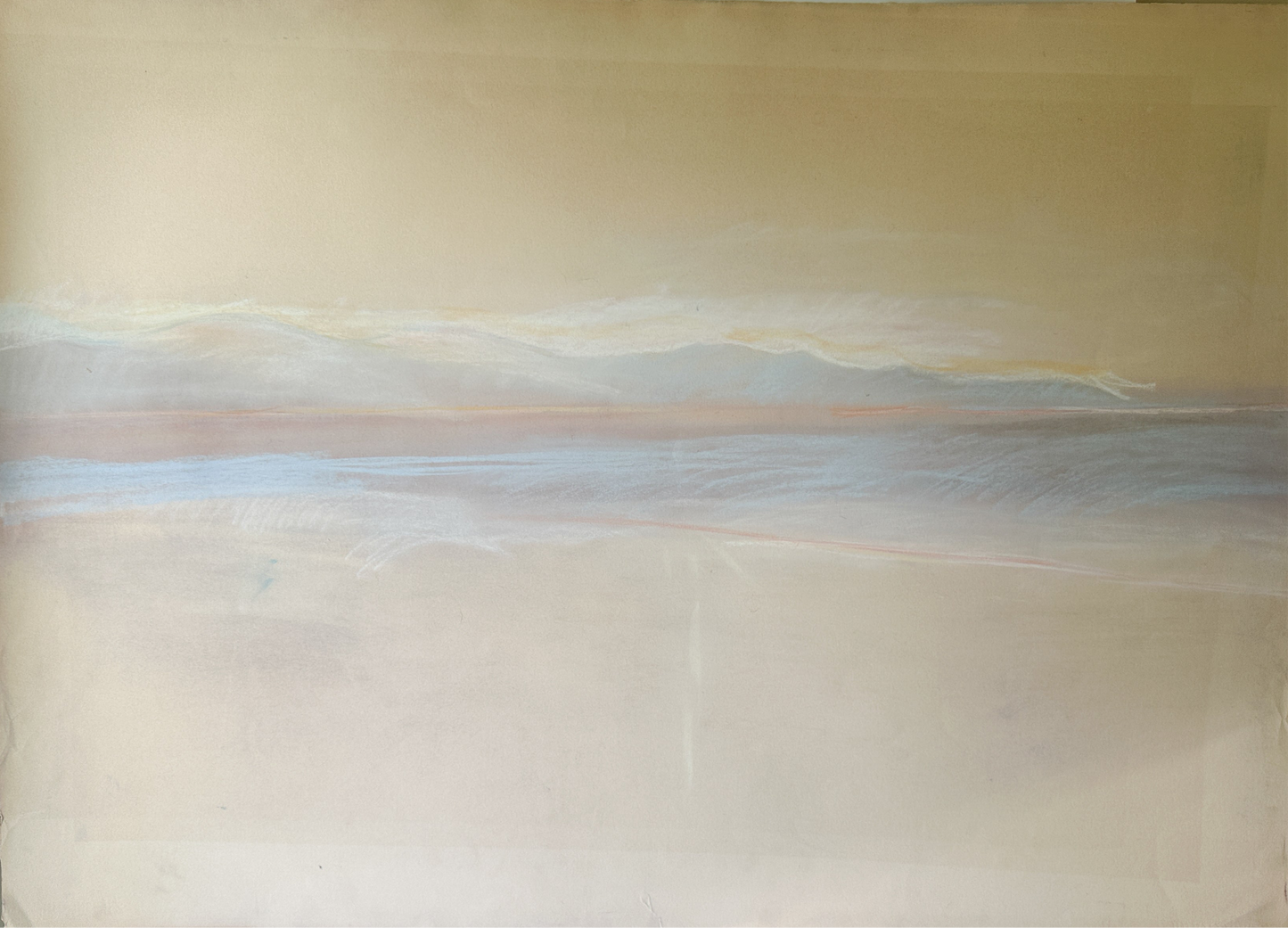 Pastel Mountain Range Horizon - Pastel by Jane Matteson (41”W x 29.5”H)