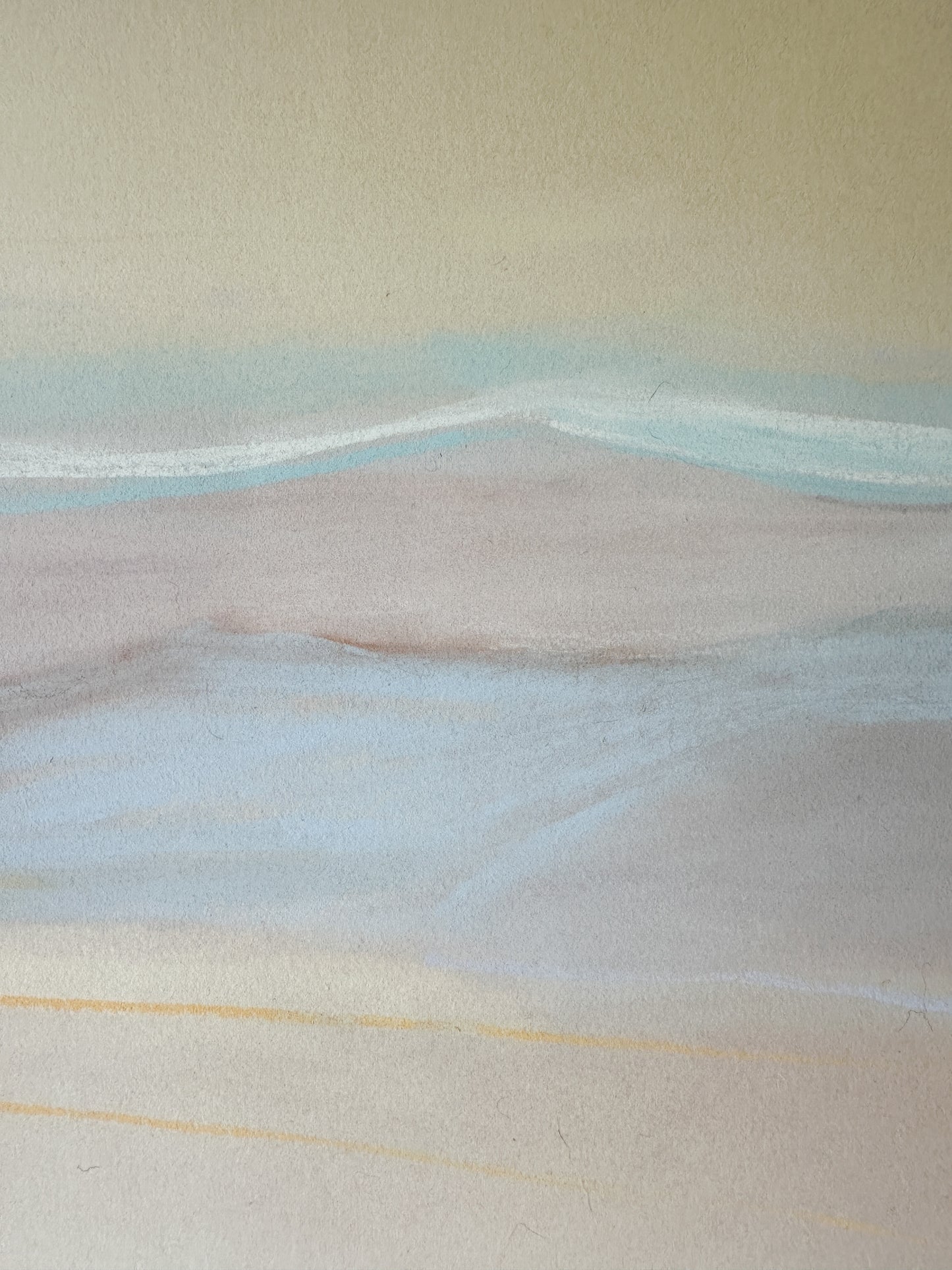 Mountain Horizon with Red Line Abstract - Pastel by Jane Matteson SIGNED (40"W x 29”H)