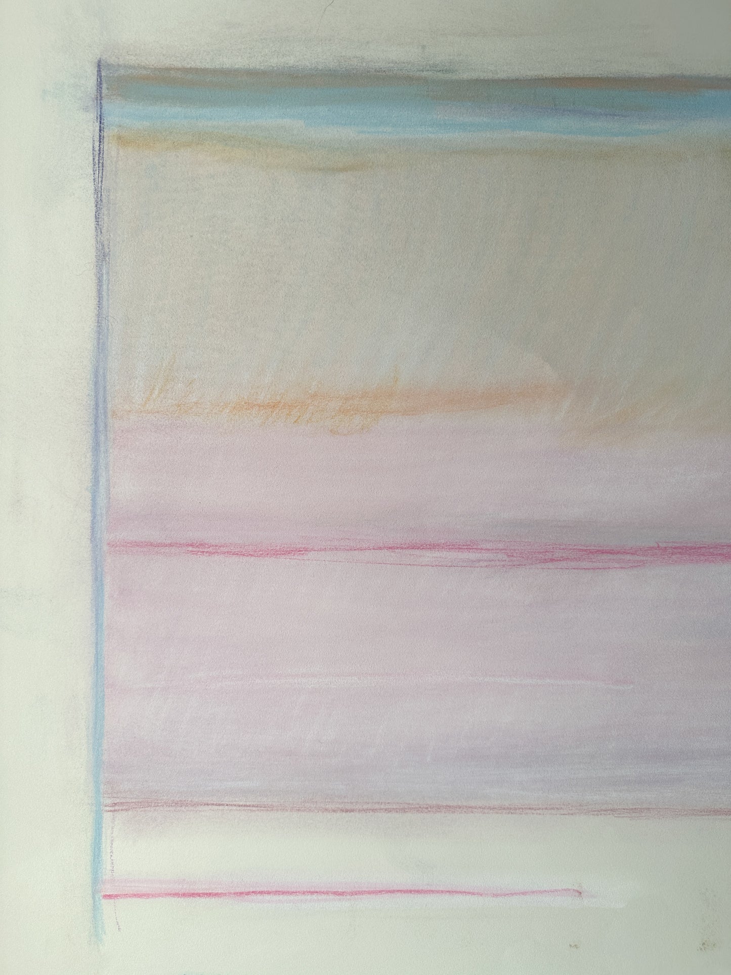 Pink and Orange Abstract Sky - Pastel by Jane Matteson (40"W x 26"H)