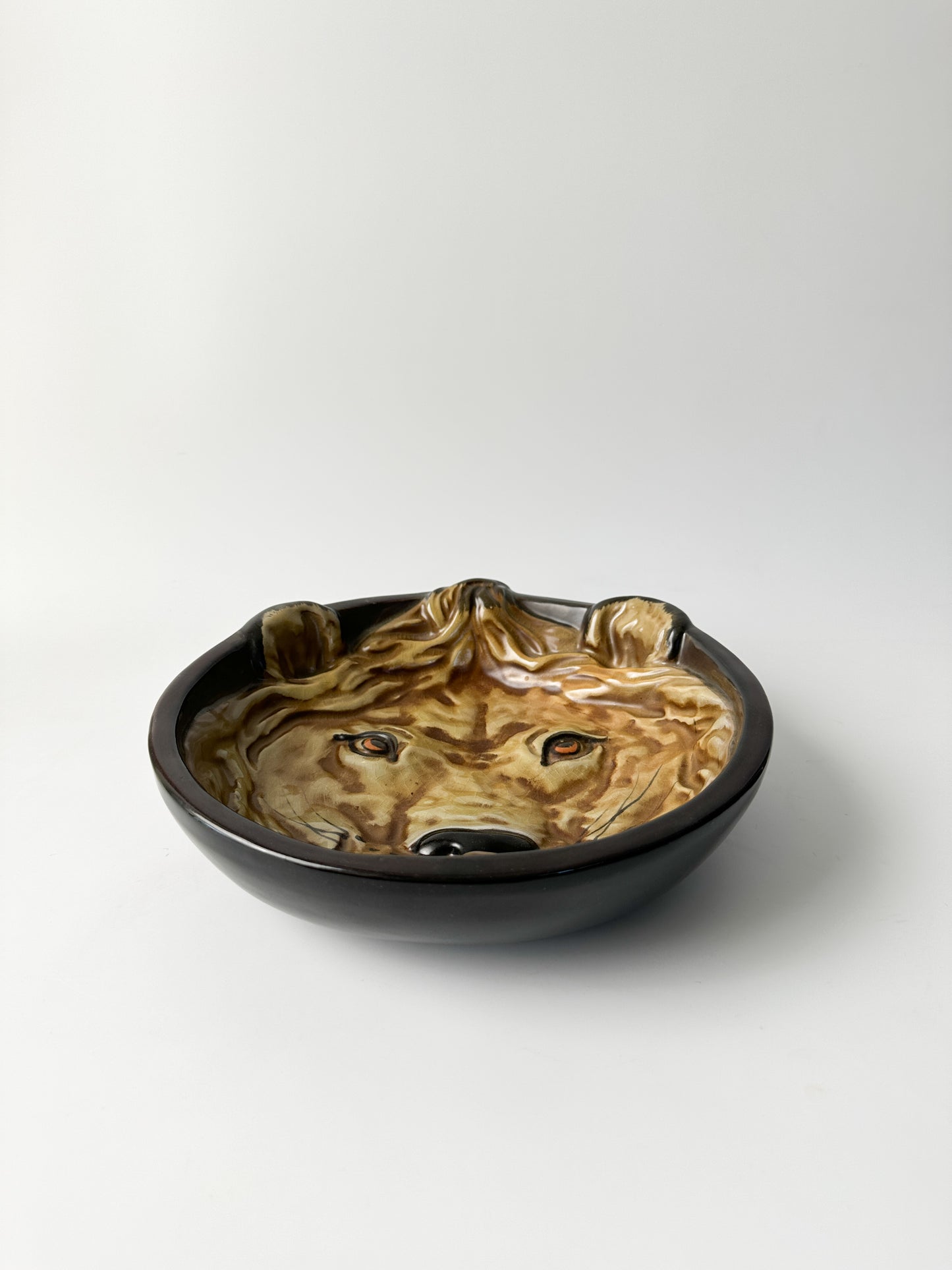 Vintage Italian Terracotta Lion Bowl (10")