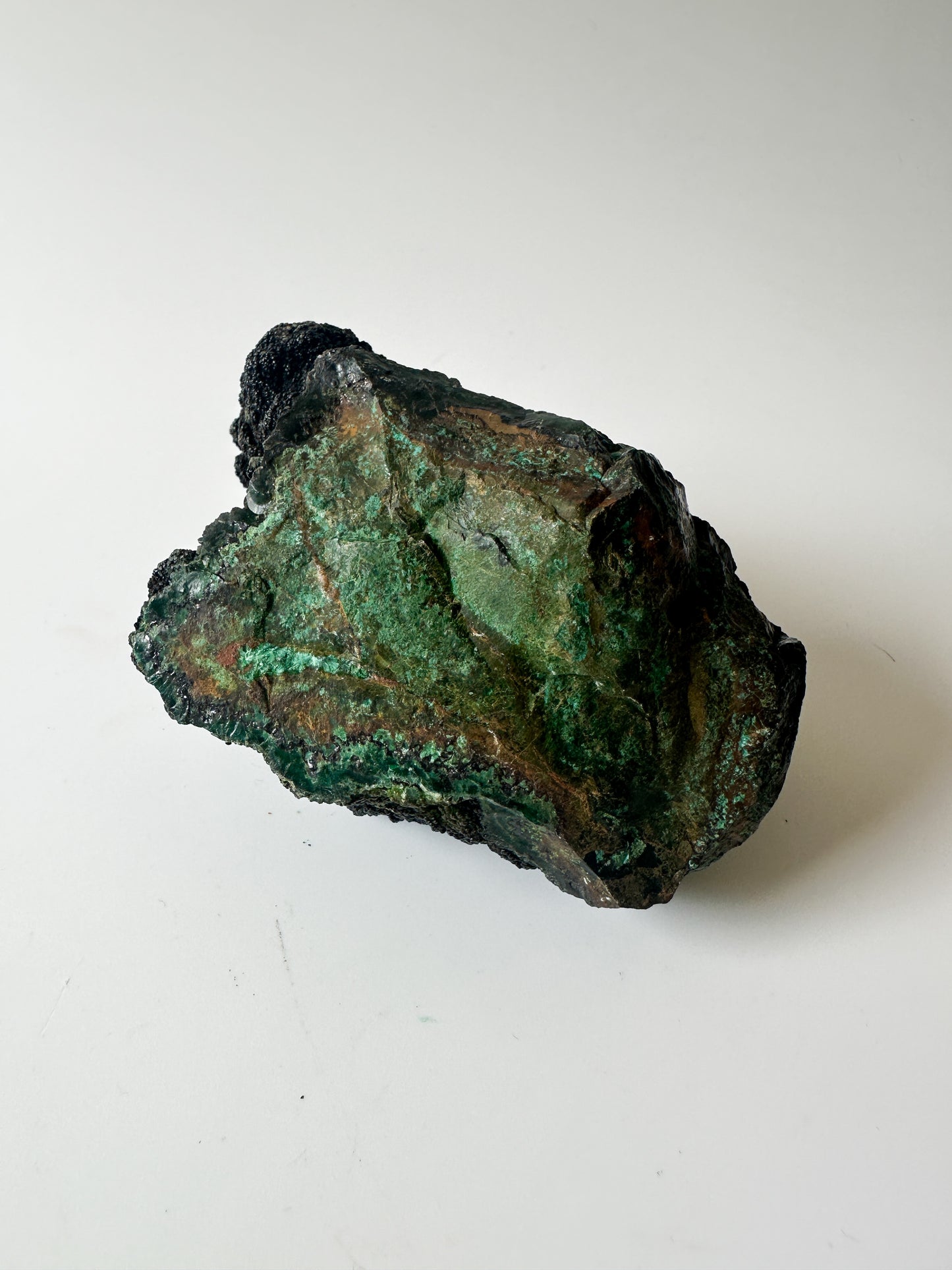 Raw Unpolished Malachite Specimen (3.375"L x 2.25"W x 2"H)