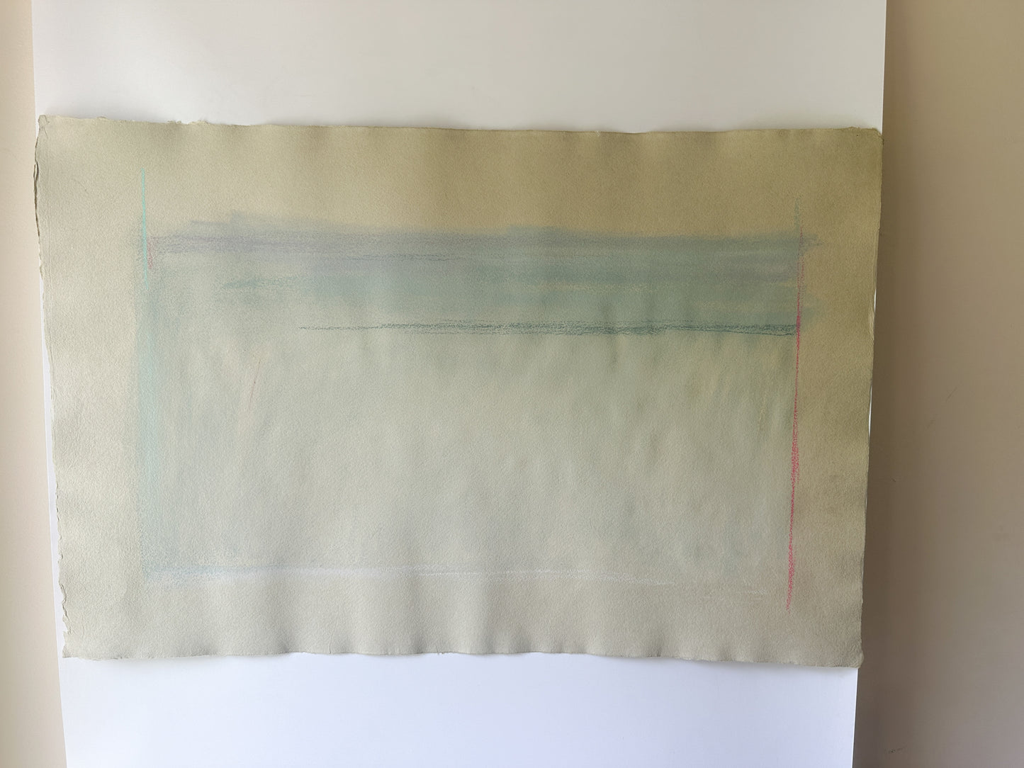 Aquamarine Abstract Sky - Pastel by Jane Matteson (31"W x 21”H)