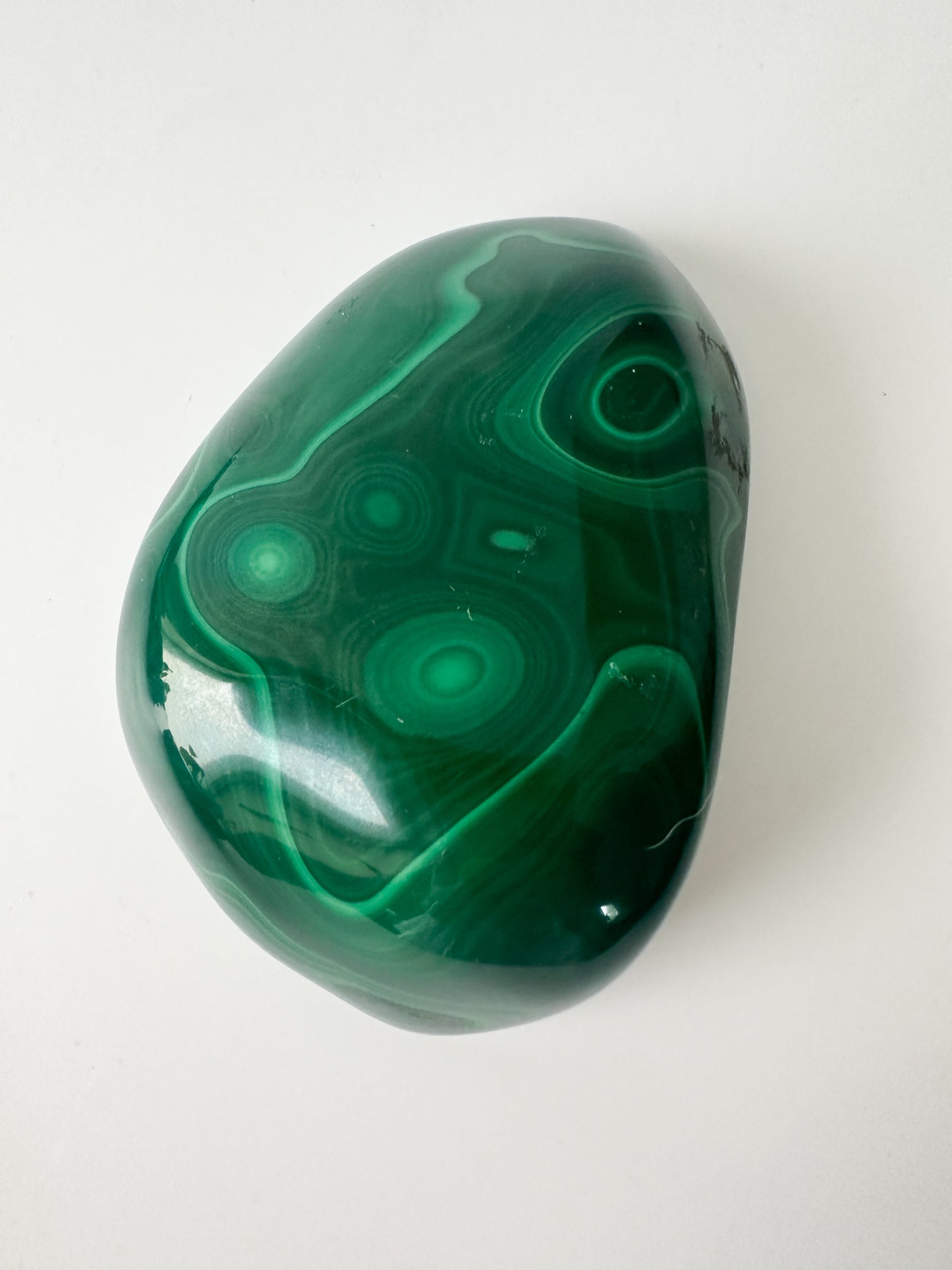 Polished Genuine Malachite Decorative Object (4.3"L x 3.875"W x 1.5"H)