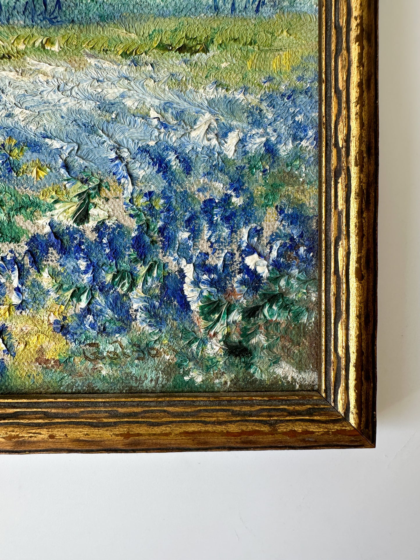 Small Vintage Oil Painting - Field of Flowers (signed)