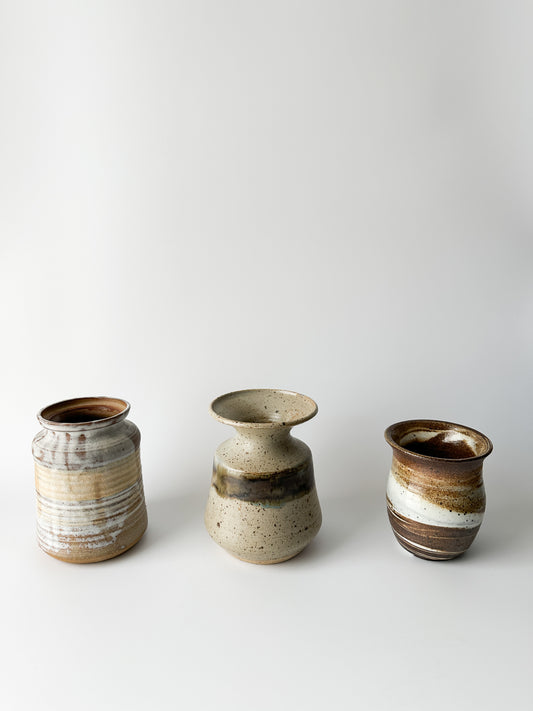 Studio Pottery Trio of Vases