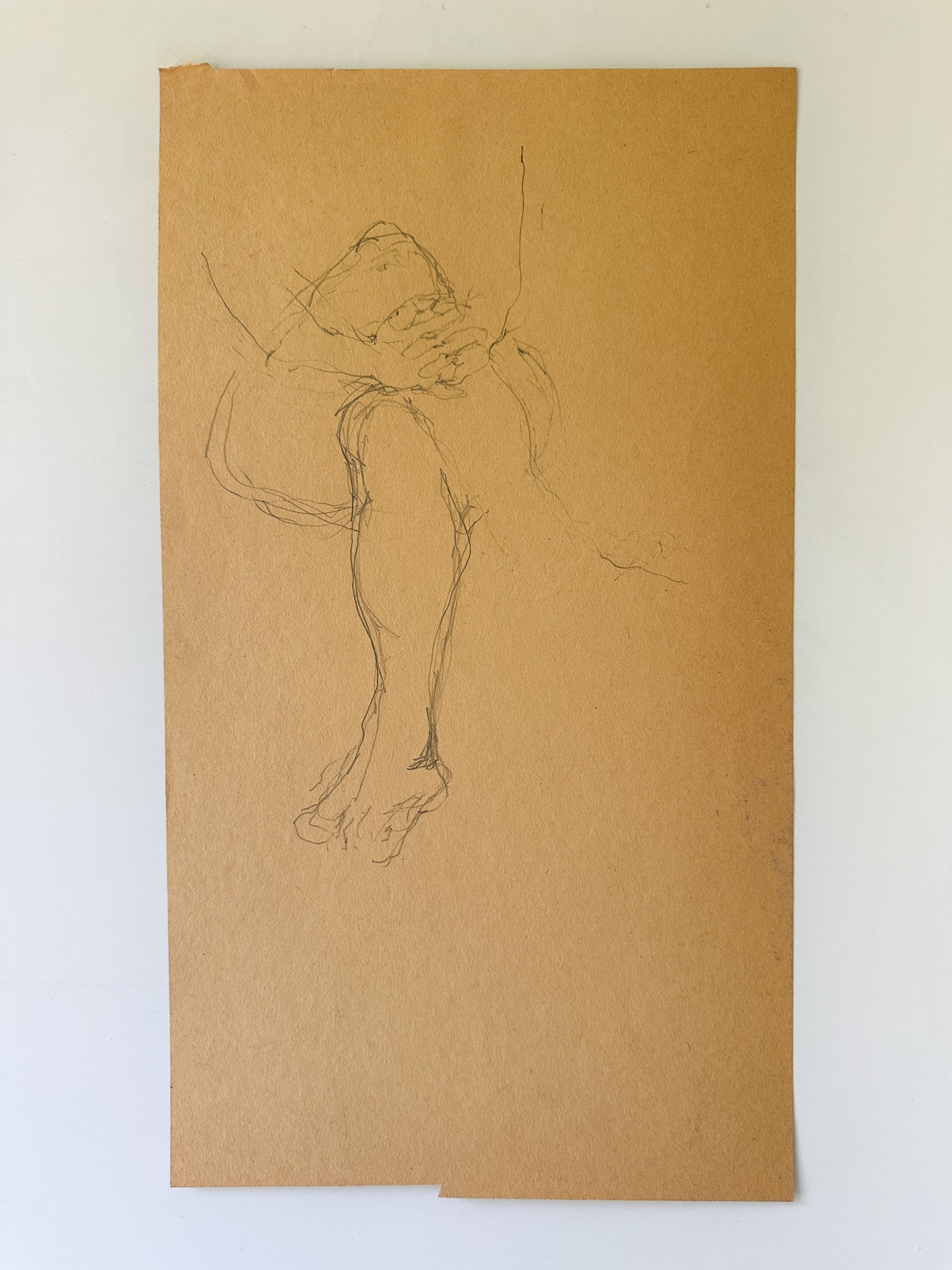 Nude Pencil Sketch (Double-Sided) by Jane Matteson (8.75"W x 15.5"H)