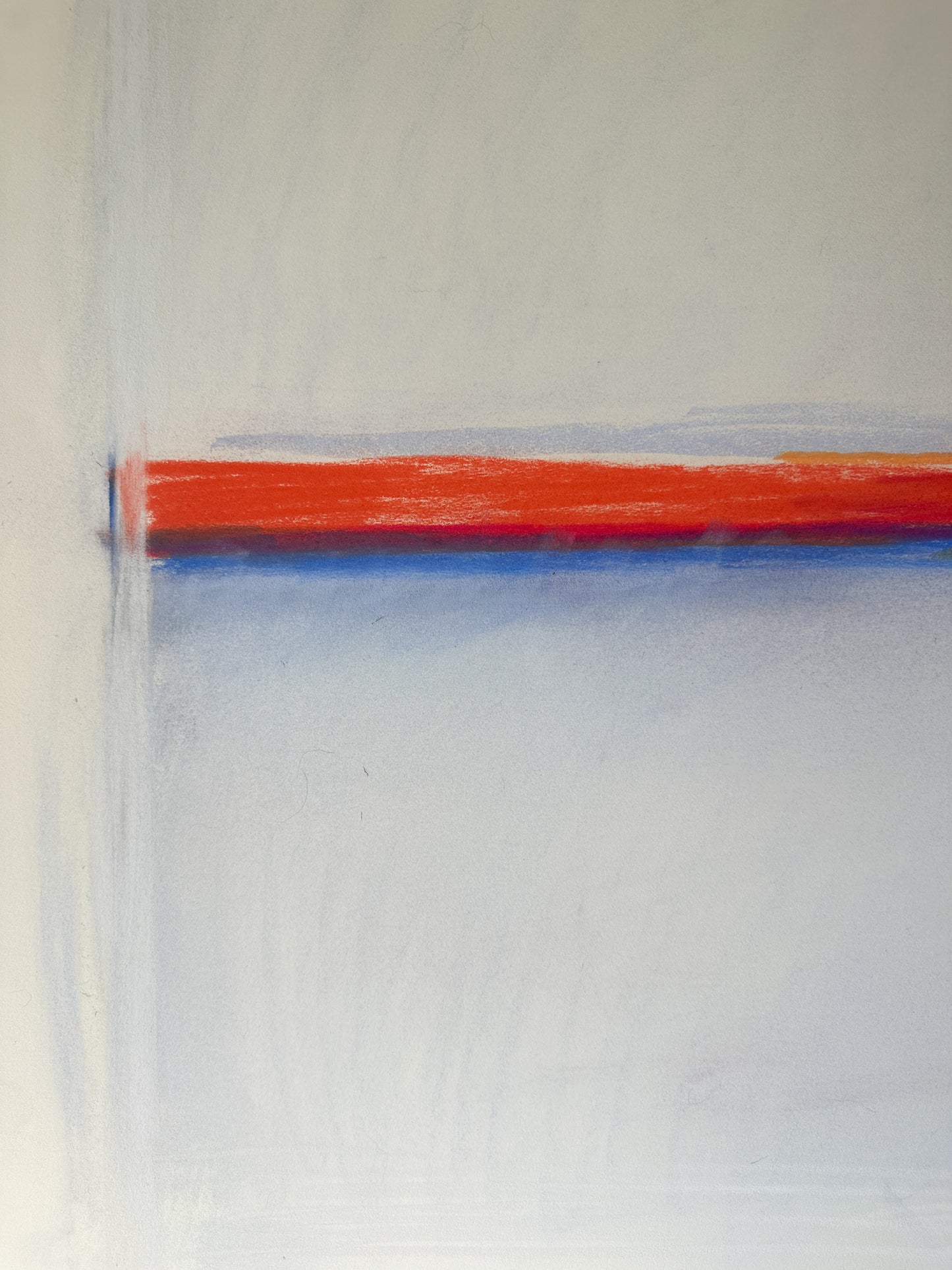 Bright Red Horizon - Pastel by Jane Matteson (40"W x 26"H)