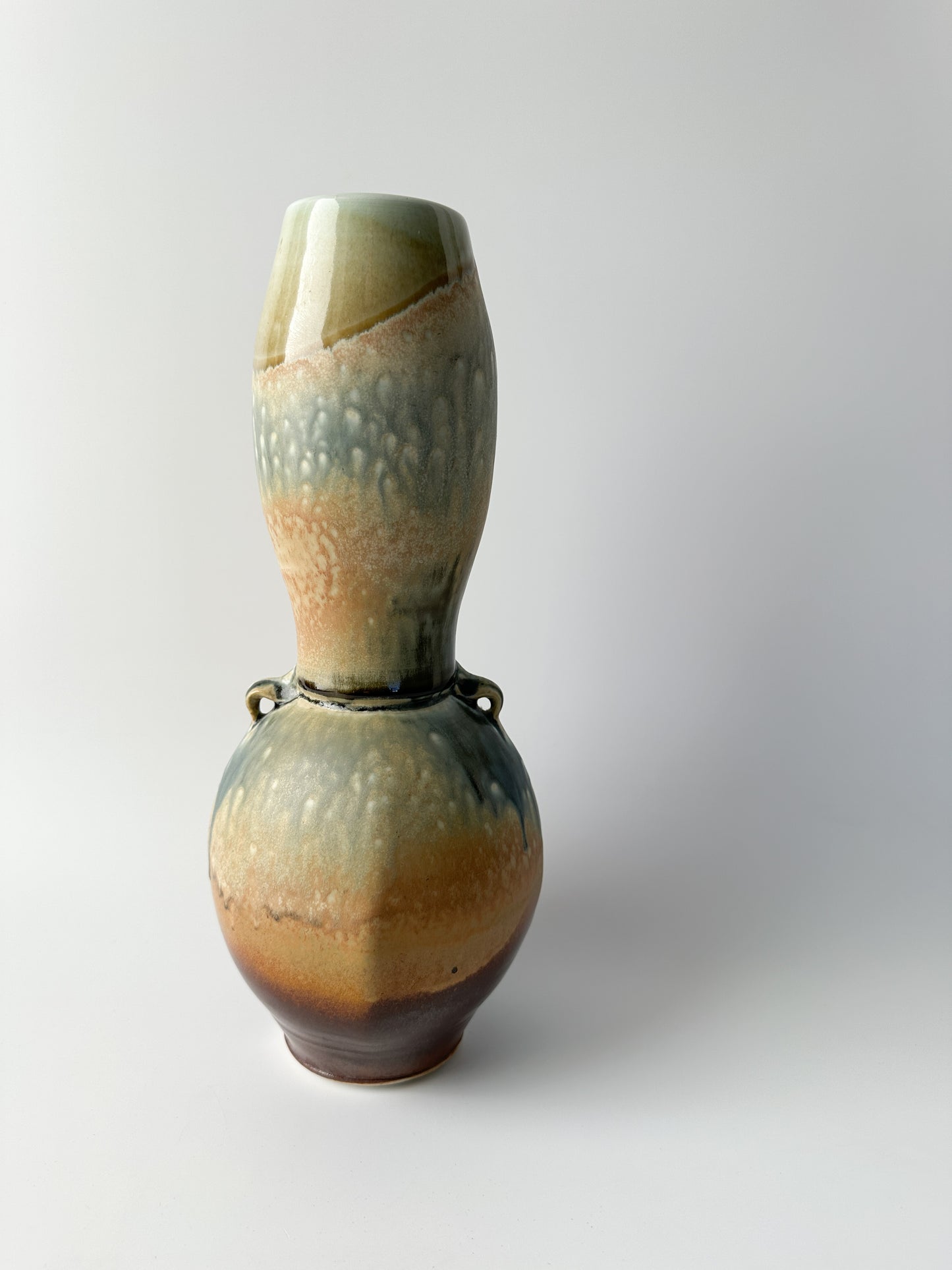 Tall Pottery Vase Vessel (signed)