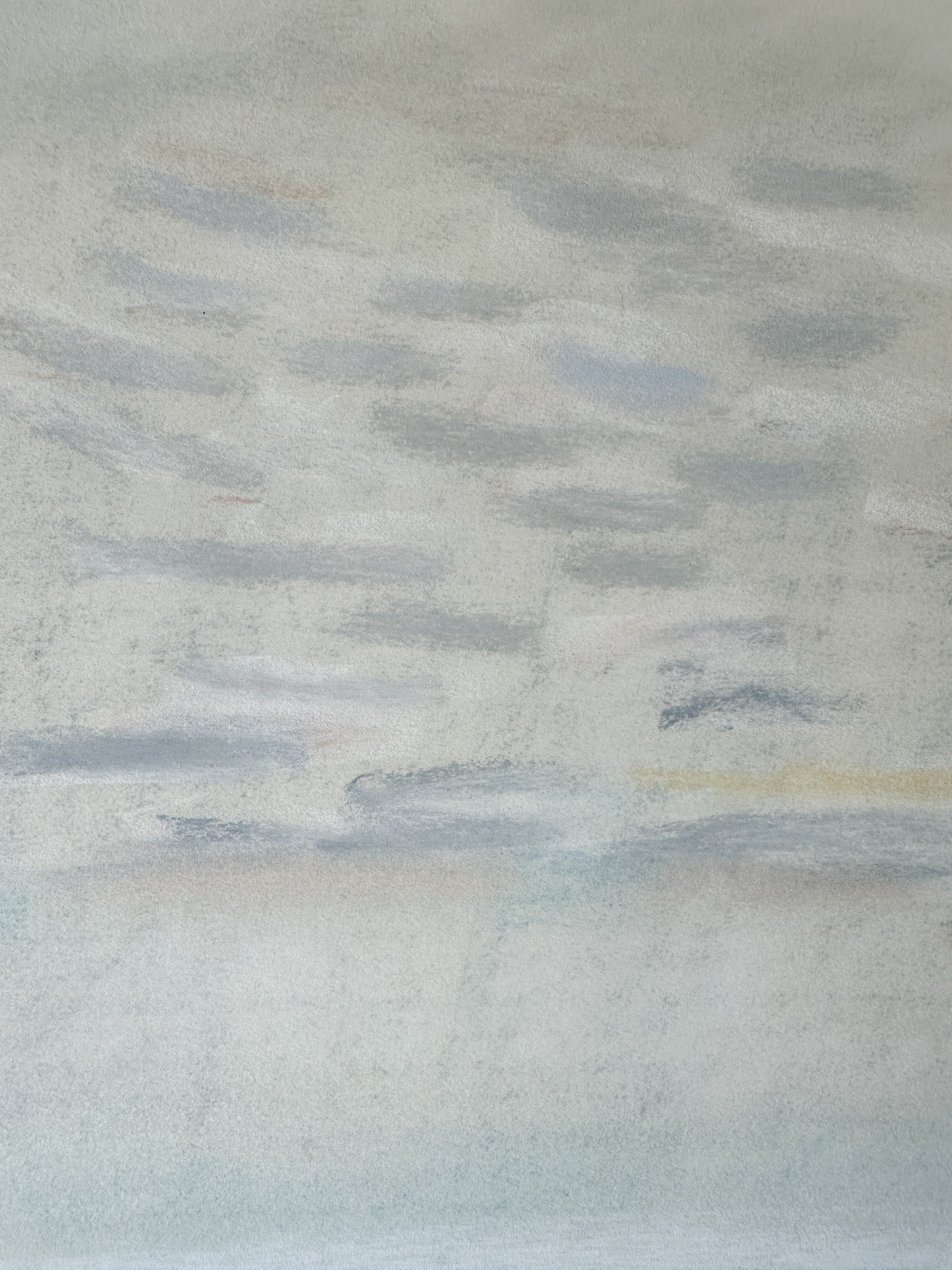 Scattered Gray Clouds Abstract Sky - Pastel by Jane Matteson (40"W x 26"H)