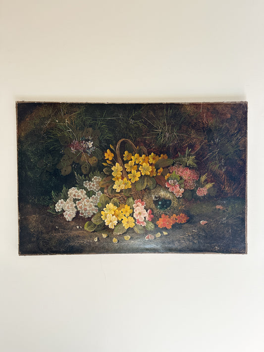 Antique Floral Oil Painting (signed)