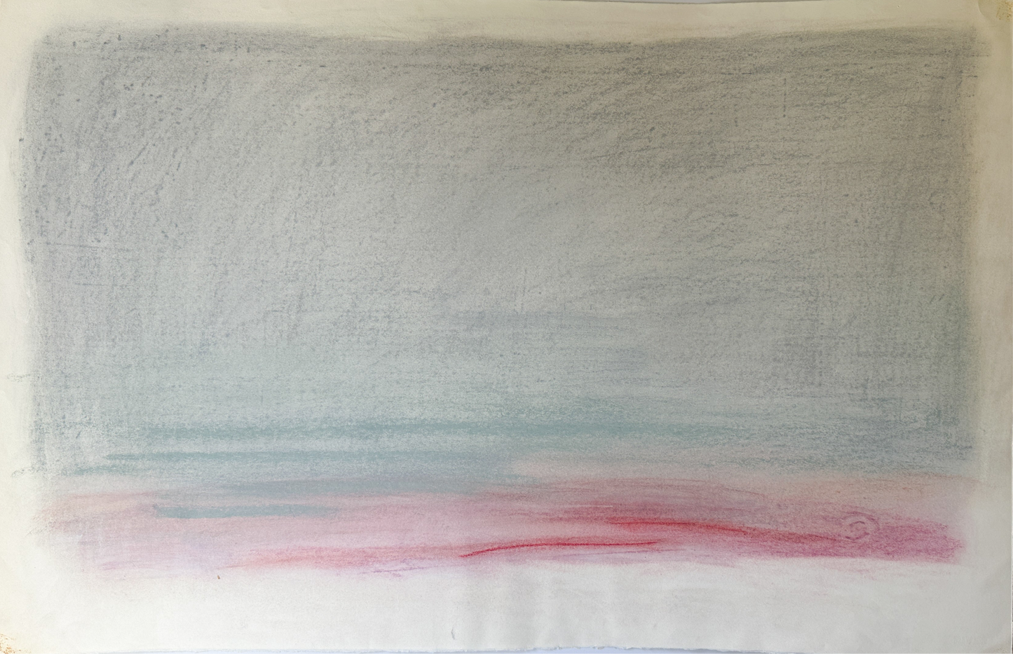 Light Gray, Blue, and Pink Sky - Abstract Pastel by Jane Matteson (40"W x 26"H)