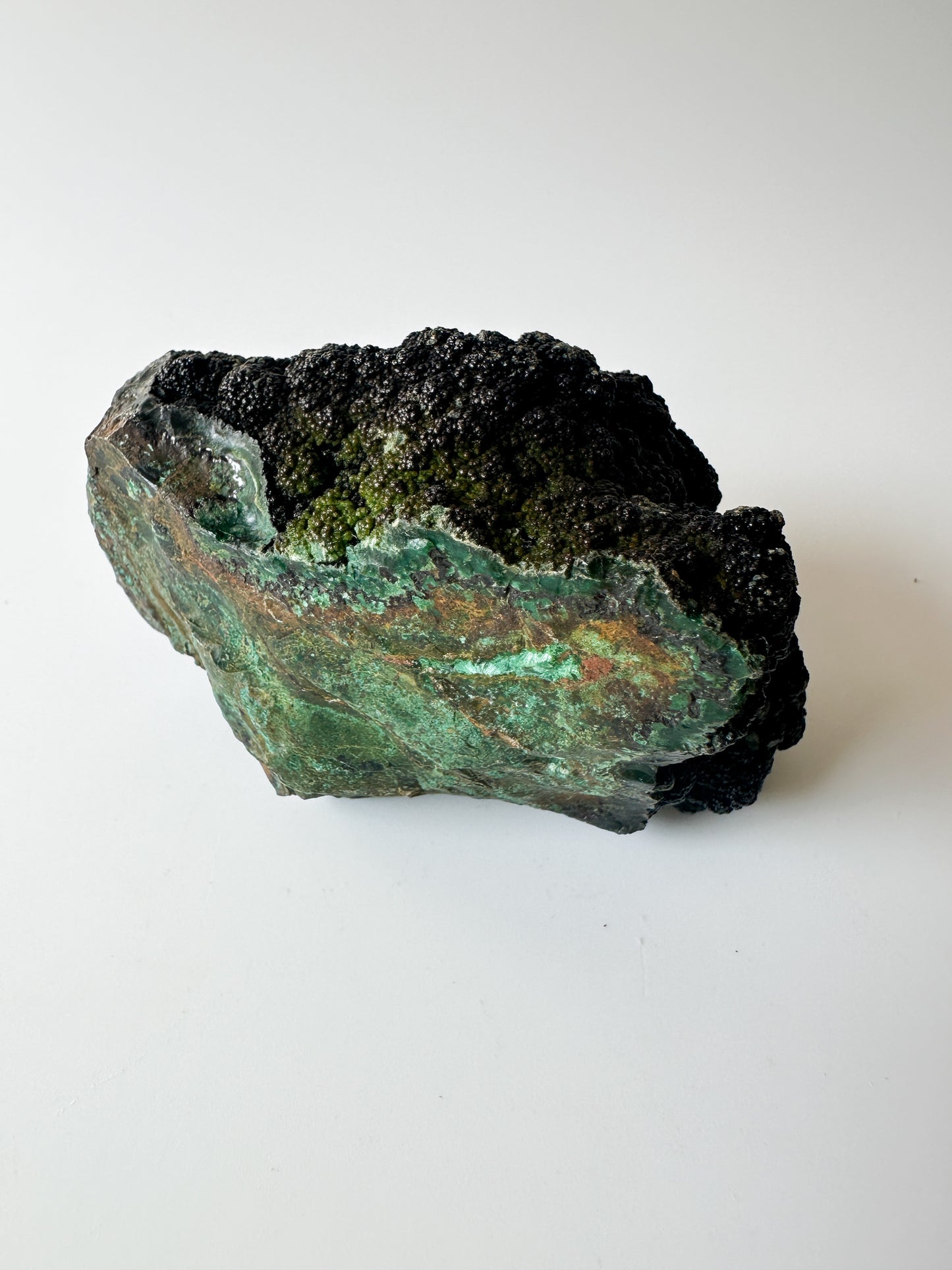 Raw Unpolished Malachite Specimen (3.375"L x 2.25"W x 2"H)