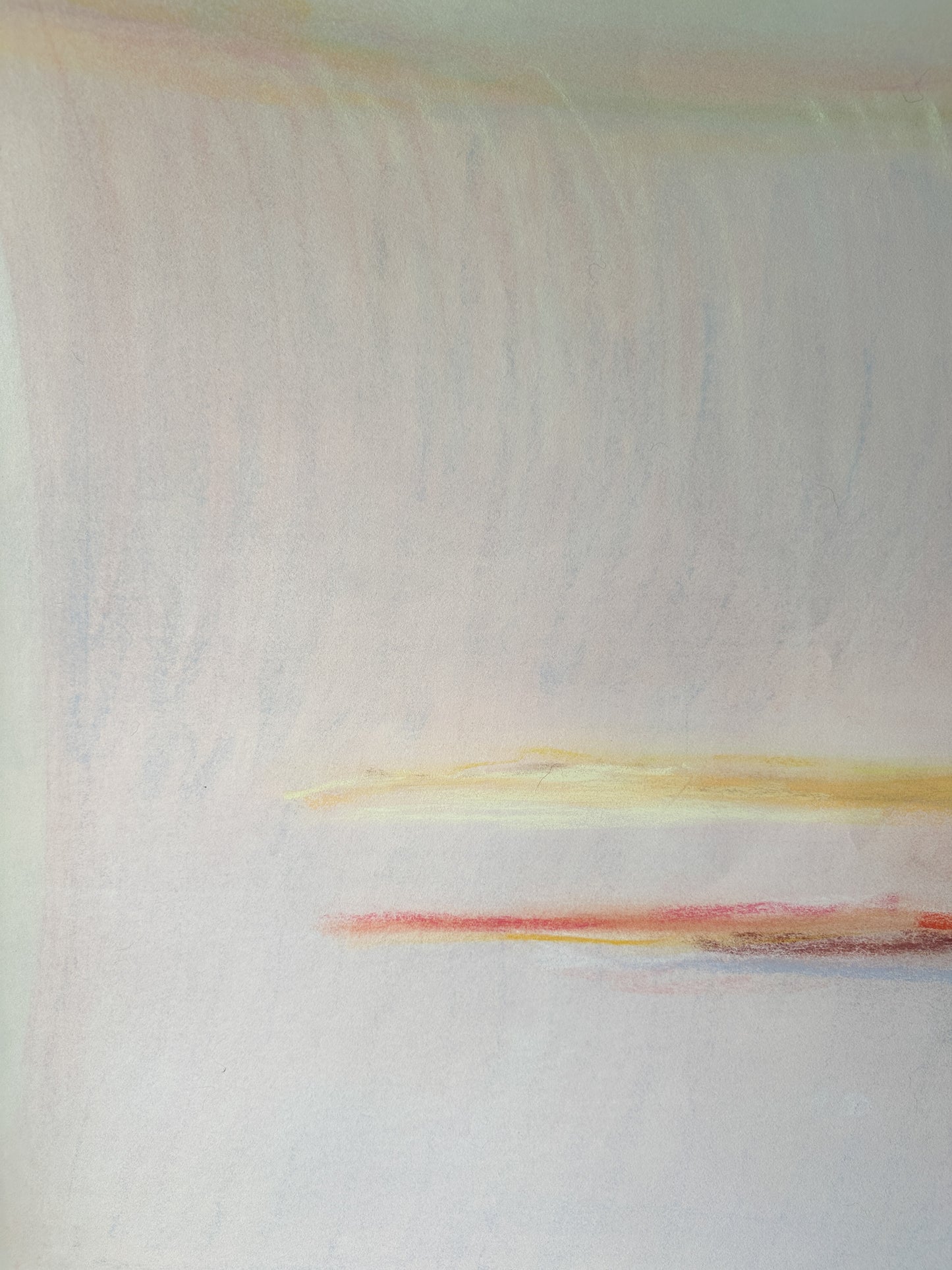 Light Pink Abstract Sky - Pastel by Jane Matteson (40"W x 26"H)