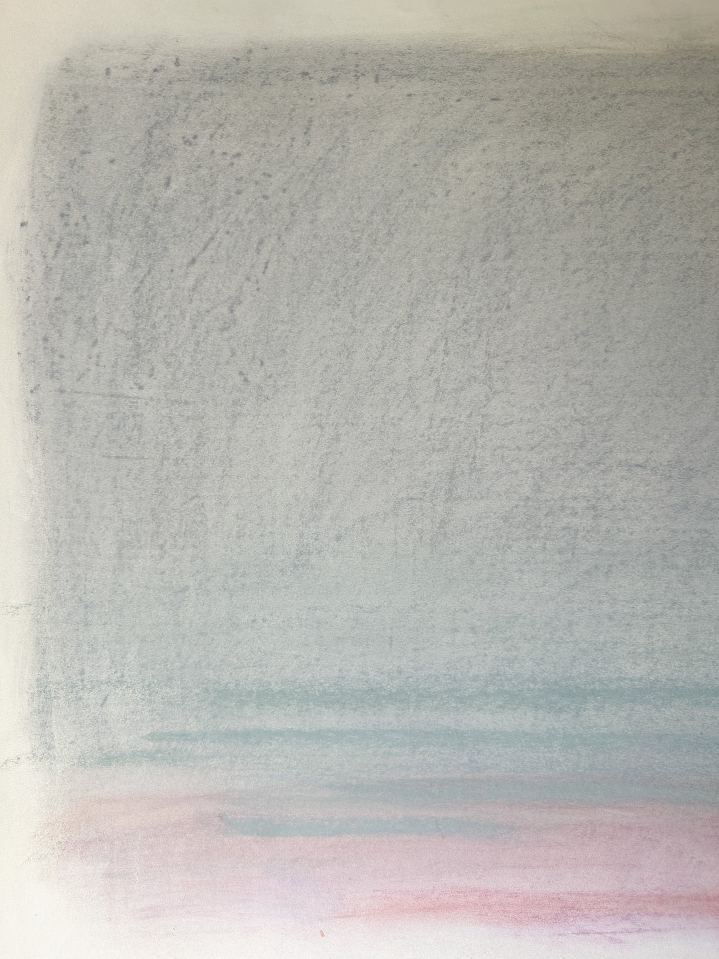 Light Gray, Blue, and Pink Sky - Abstract Pastel by Jane Matteson (40"W x 26"H)