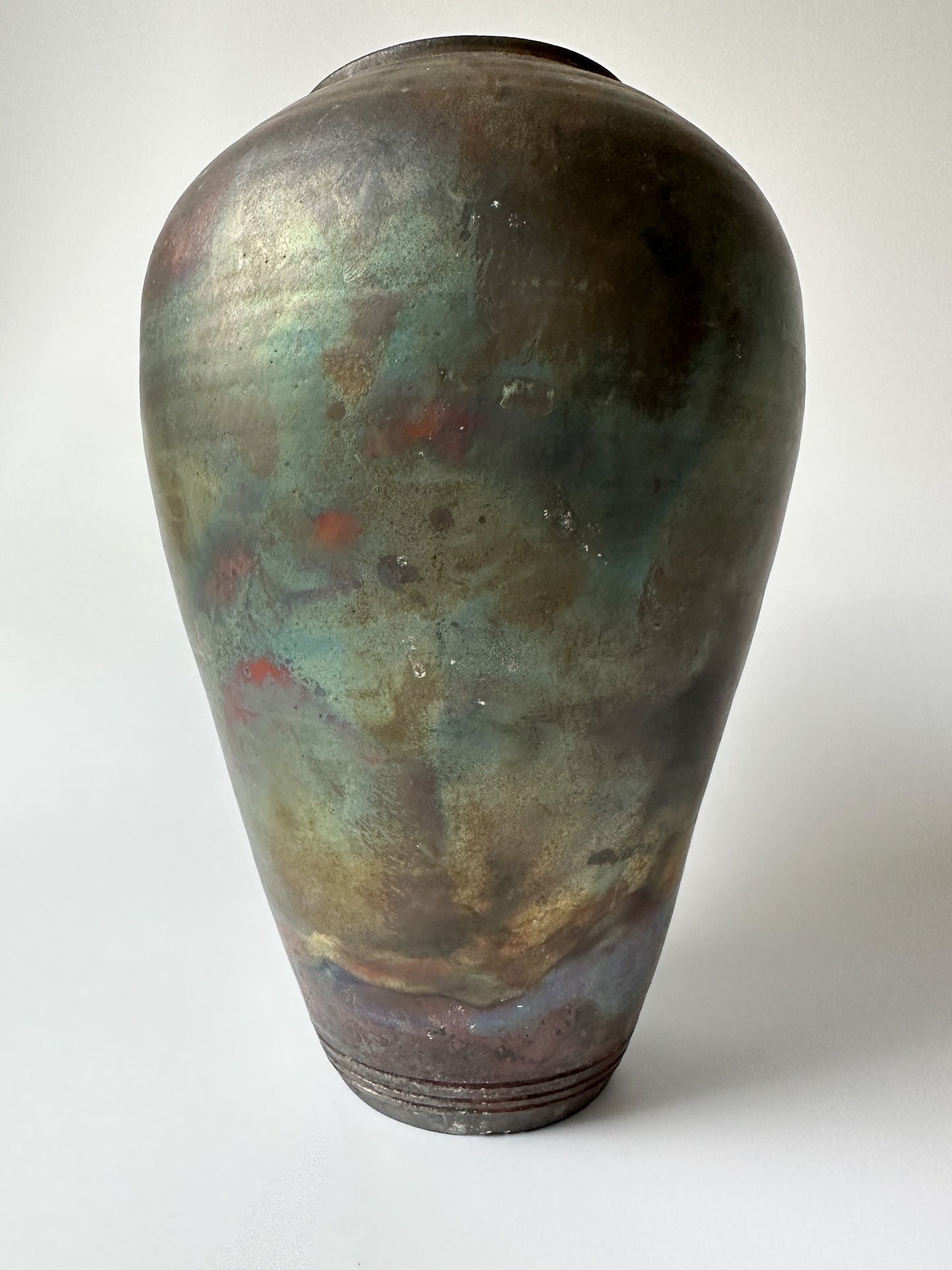 Vintage Raku Pottery Vase by Joyce E. Furney (Signed)