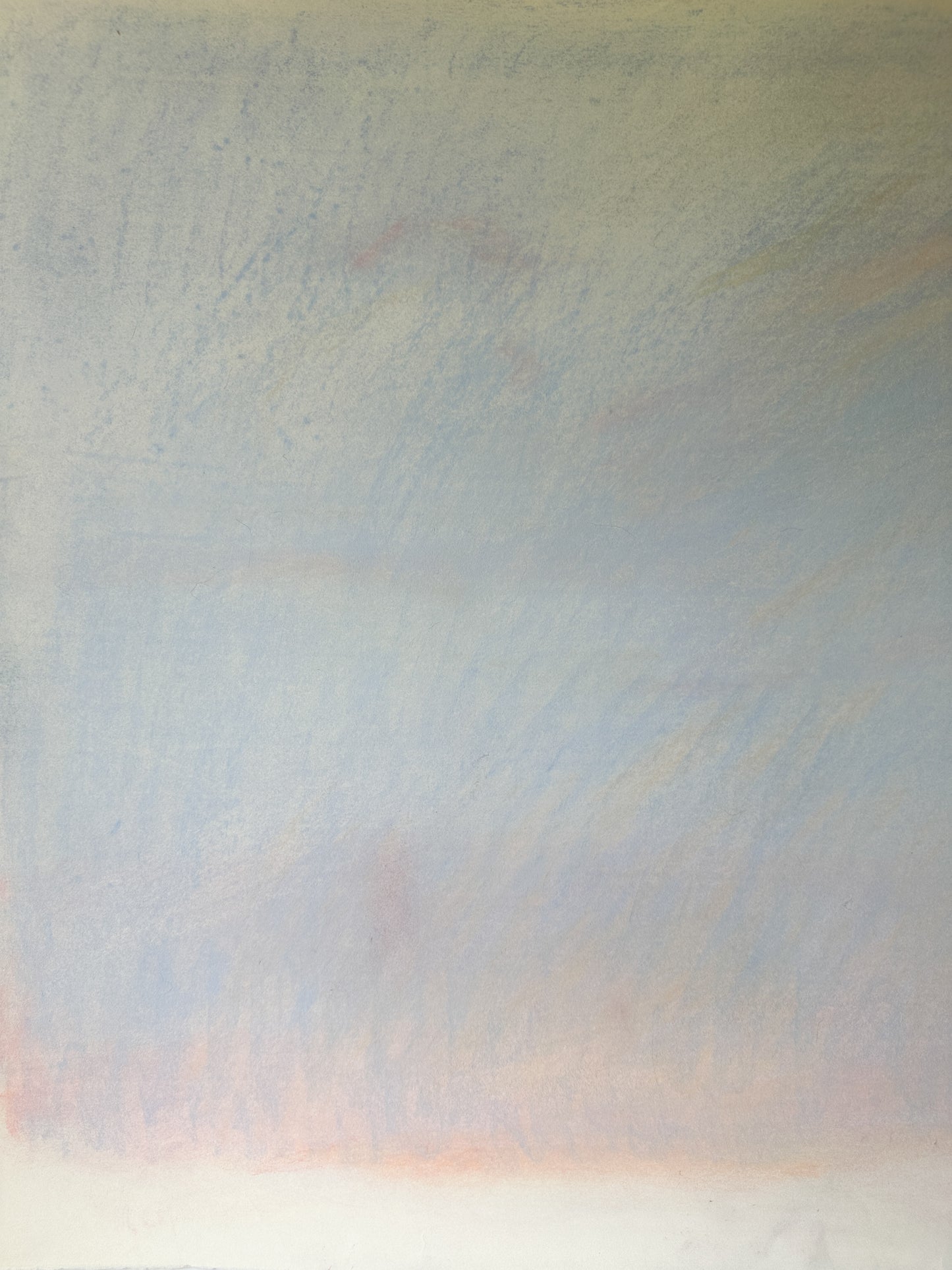 Light Pink and Blue Abstract Sky - Pastel by Jane Matteson (40”W x 26”H)