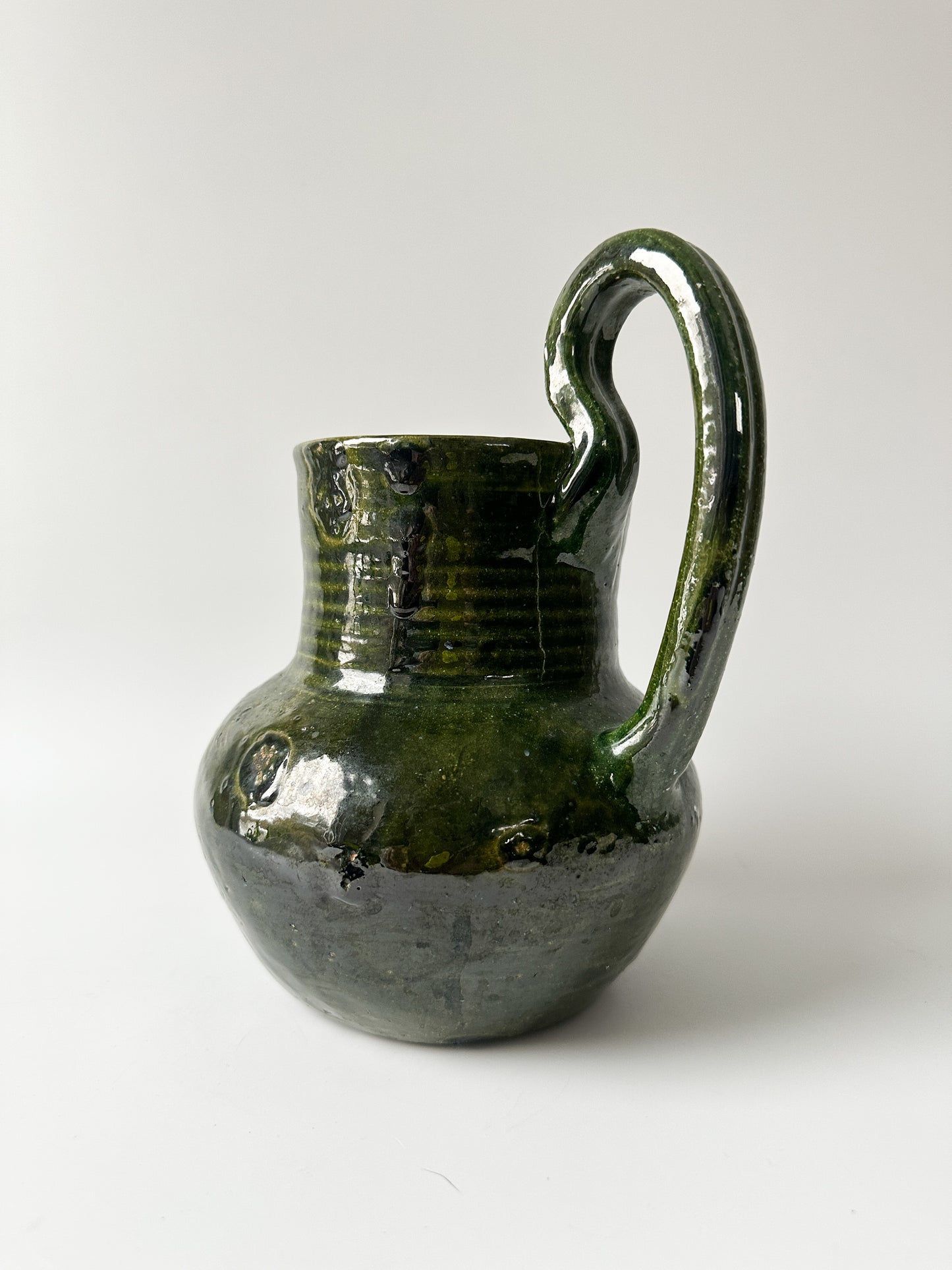 Green Terracotta Pottery Pitcher Jug