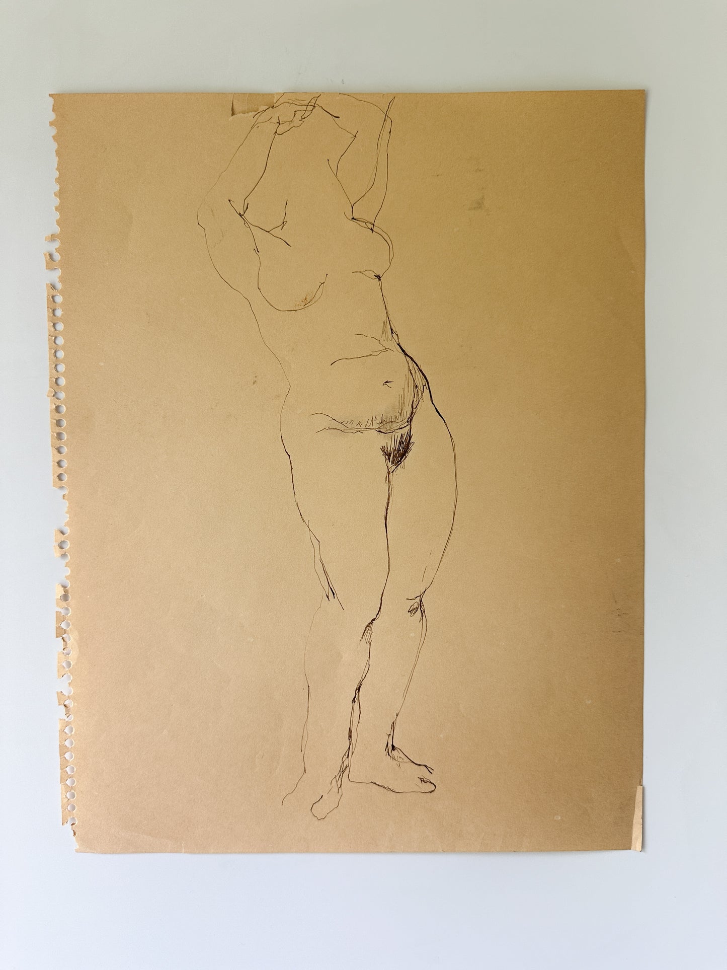 Nude Ink Sketch of a Woman by Jane Matteson (11"W x 14"H)