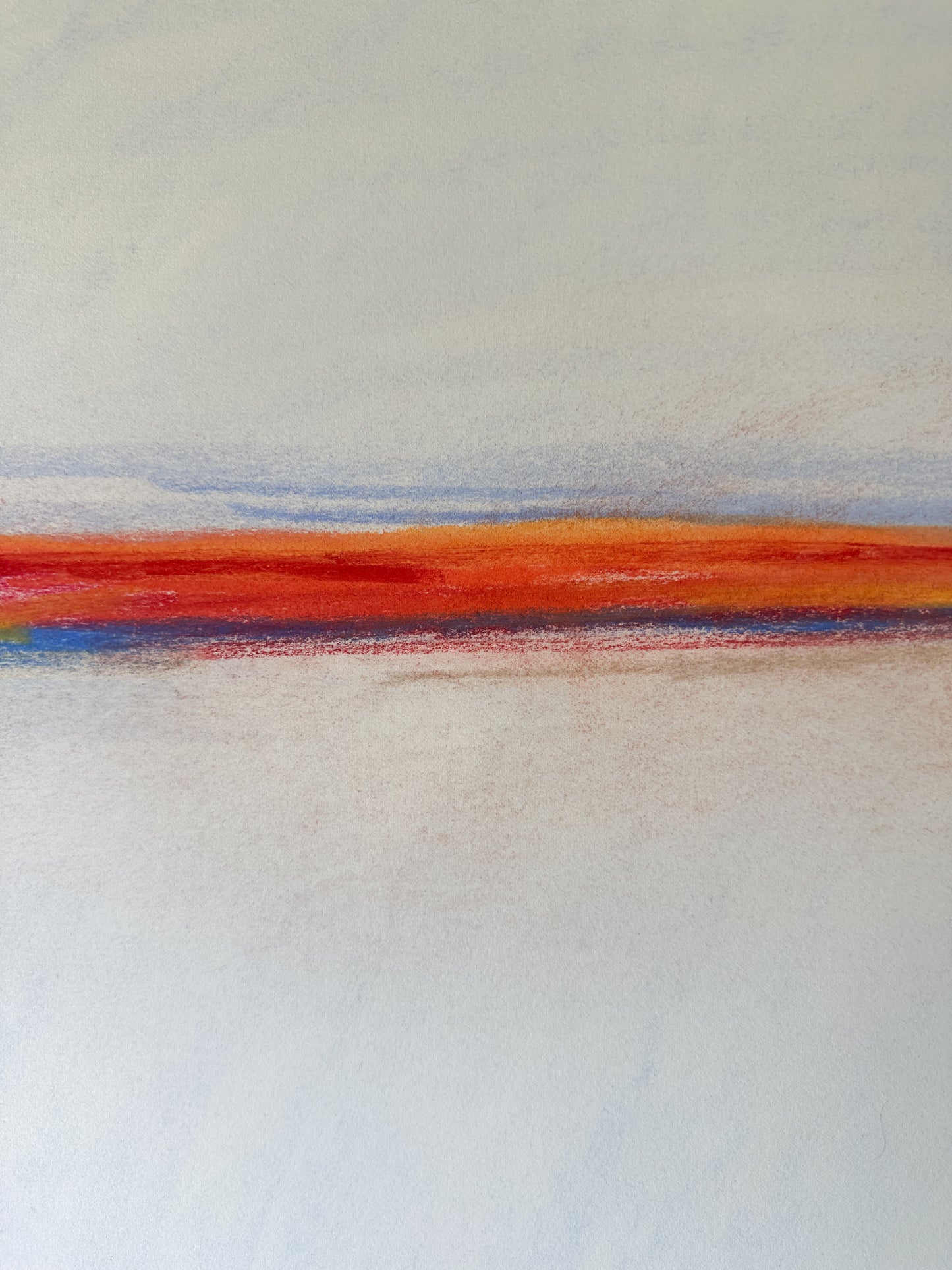 Bright Red Horizon - Pastel by Jane Matteson (40"W x 26"H)