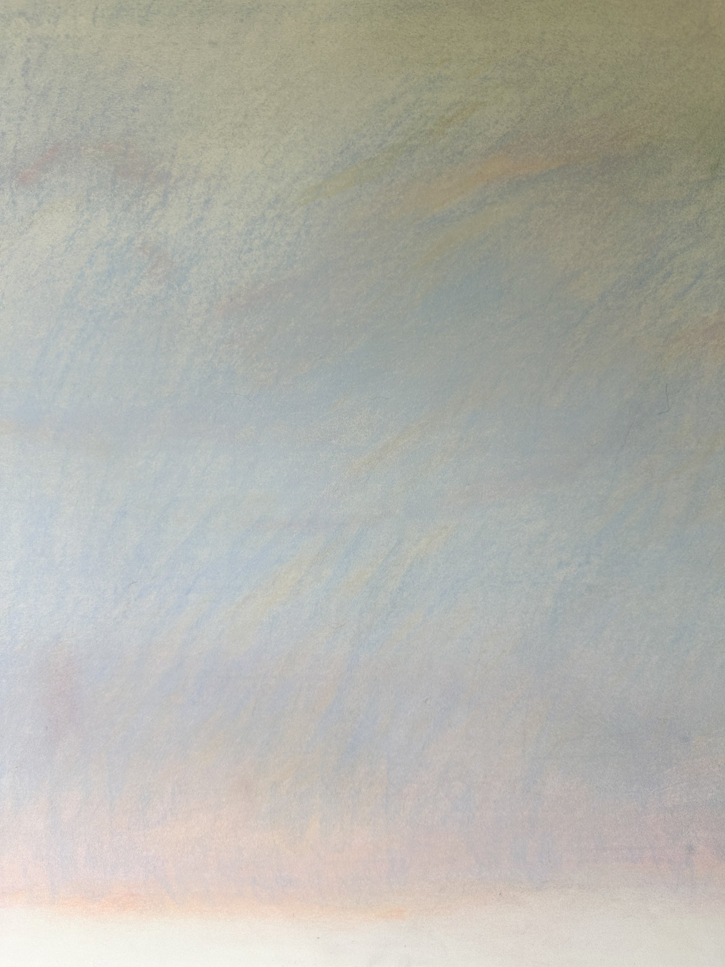 Light Pink and Blue Abstract Sky - Pastel by Jane Matteson (40”W x 26”H)