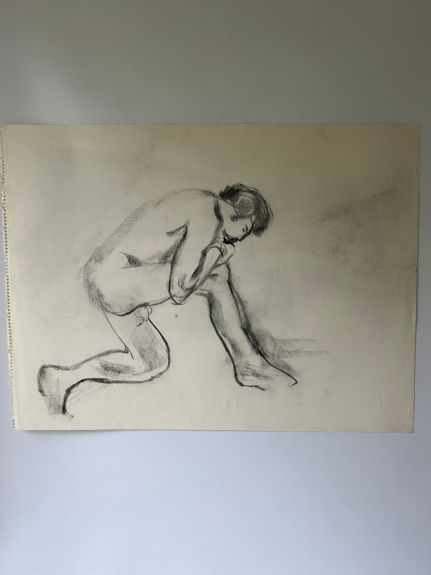 Double-Sided Nude Male I - Sketch by Jane Matteson (18"W x 24"H)