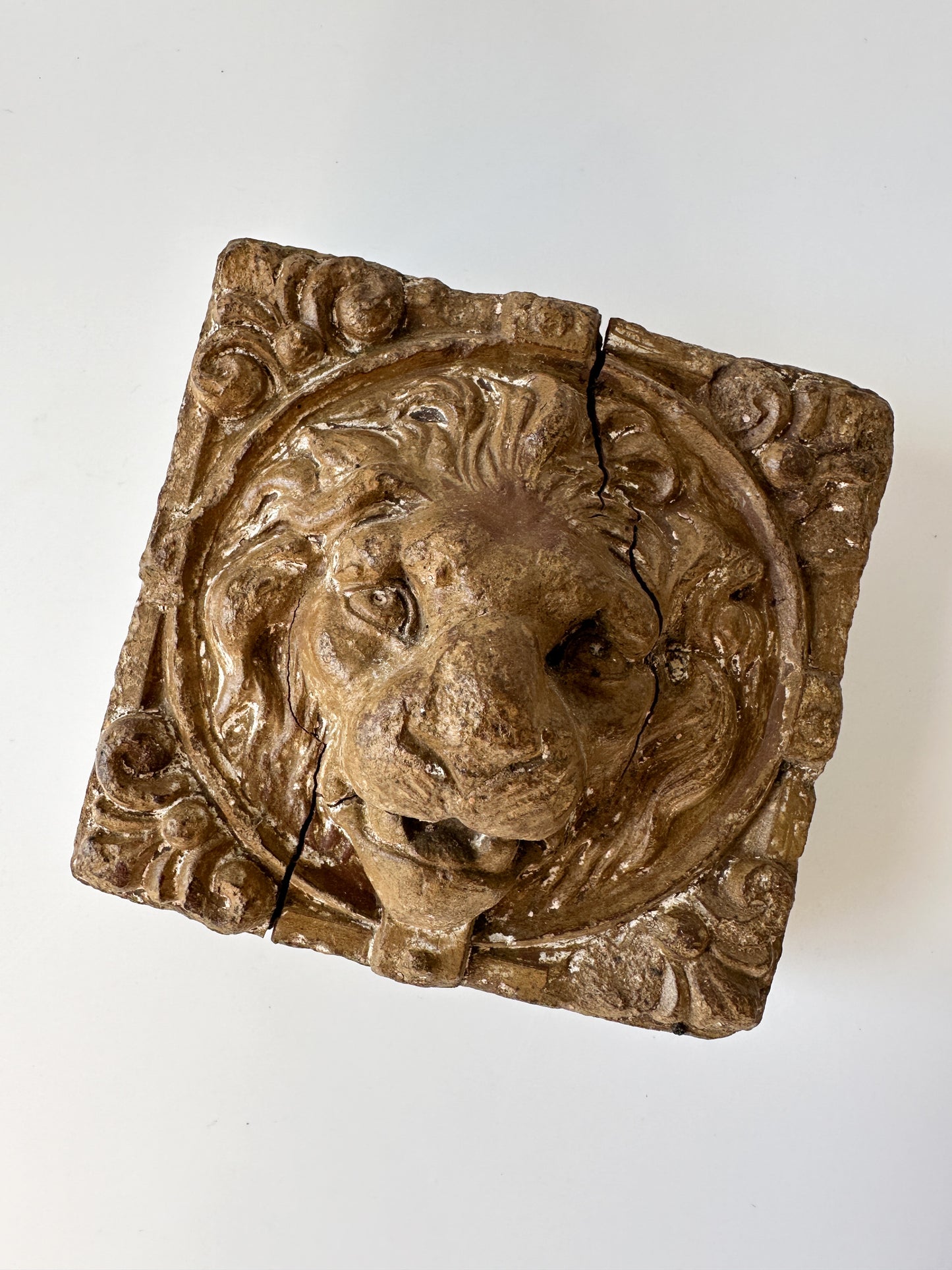 Lion Head Brick Carving by Sculptor Gary Ross