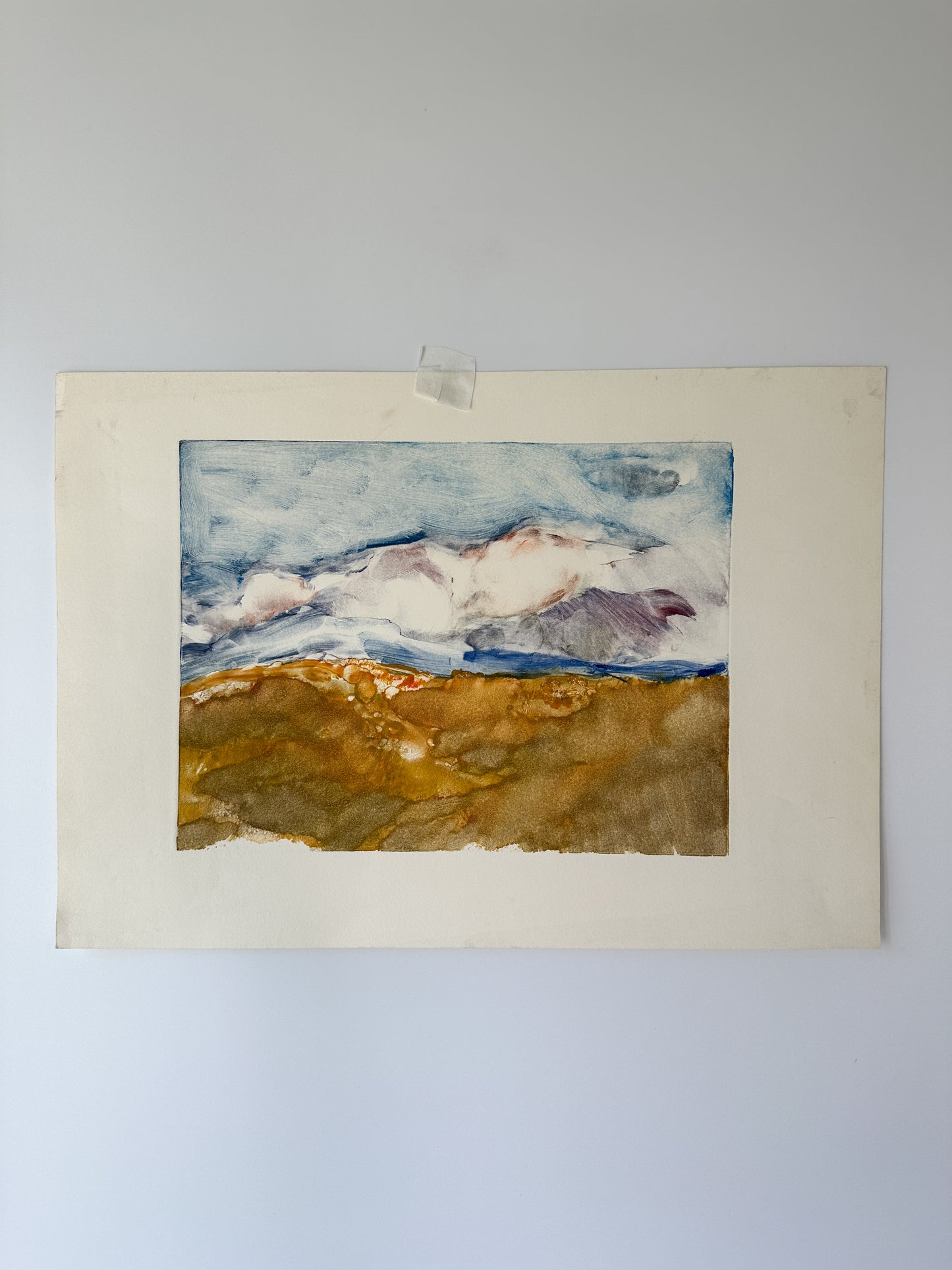 MOUNTAIN LANDSCAPE Lithograph by Late Artist Jane Matteson