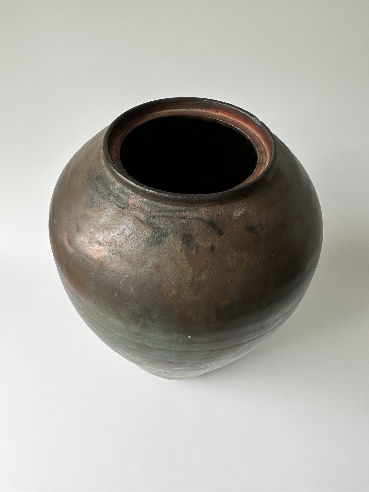 Vintage Raku Pottery Vase by Joyce E. Furney (Signed)