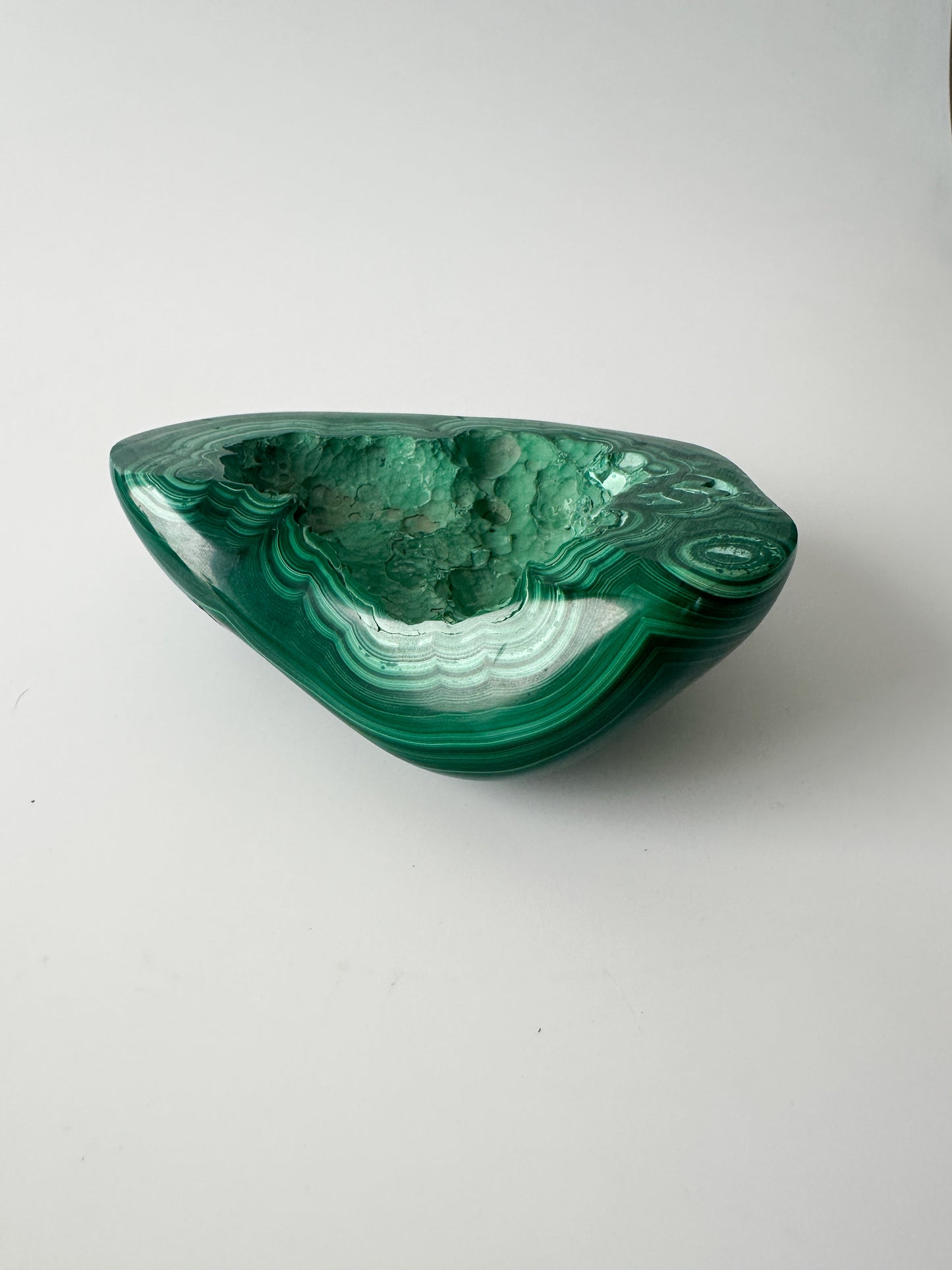 Polished Genuine Malachite Decorative Object (4.3"L x 3.875"W x 1.5"H)