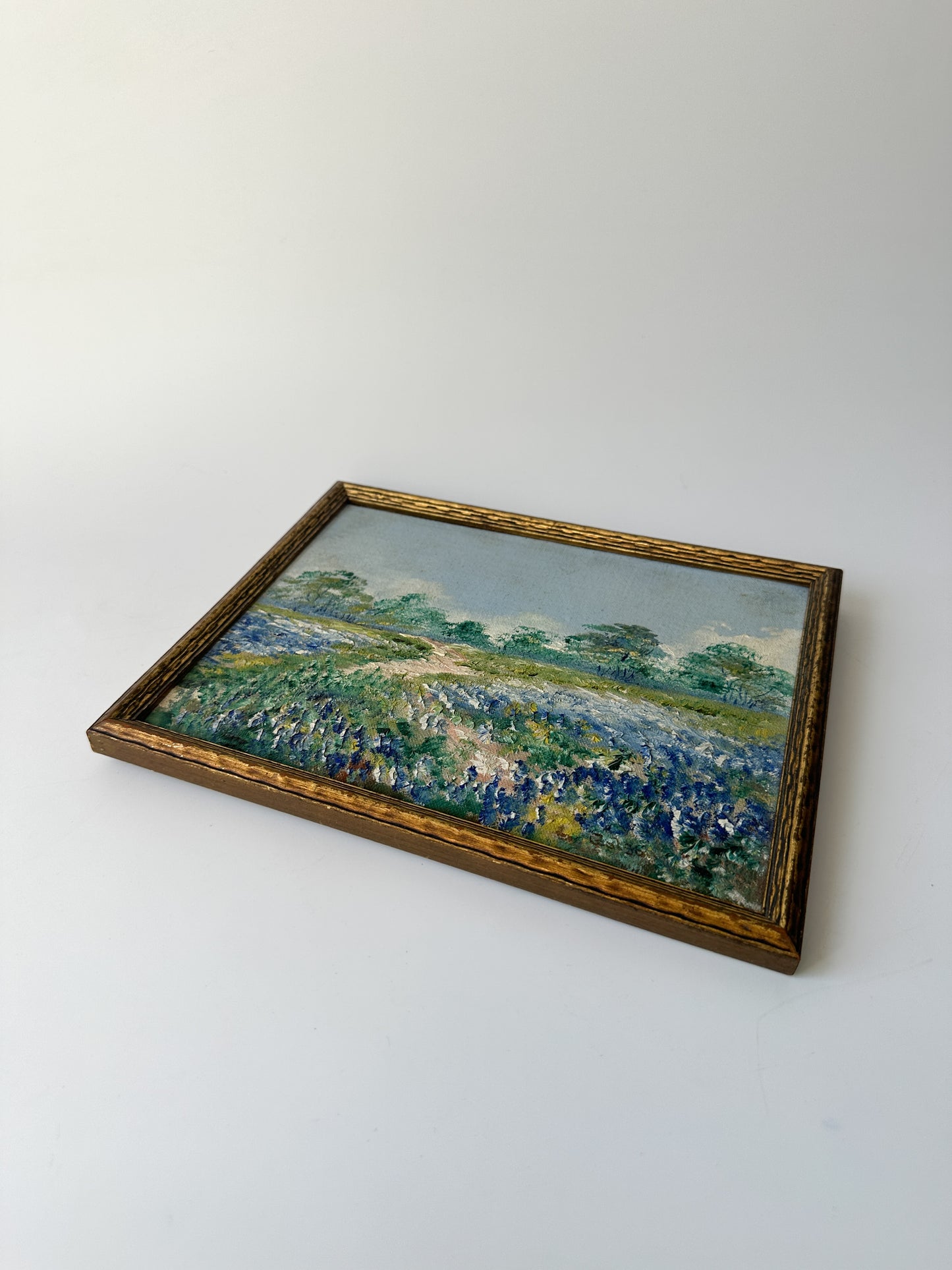 Small Vintage Oil Painting - Field of Flowers (signed)