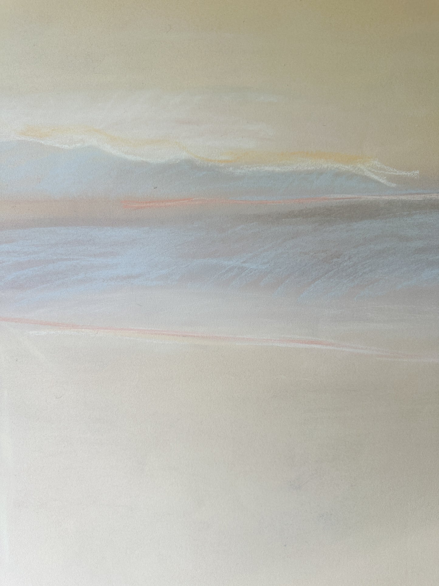 Pastel Mountain Range Horizon - Pastel by Jane Matteson (41”W x 29.5”H)