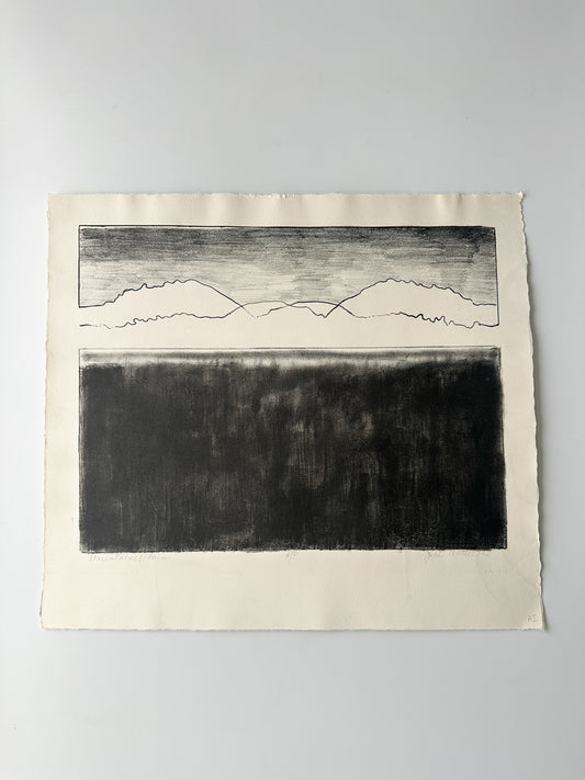 "MOUNTAINS / PLAIN" - Aquatint by Late Artist, Jane Matteson (18" W x 15.75" H)