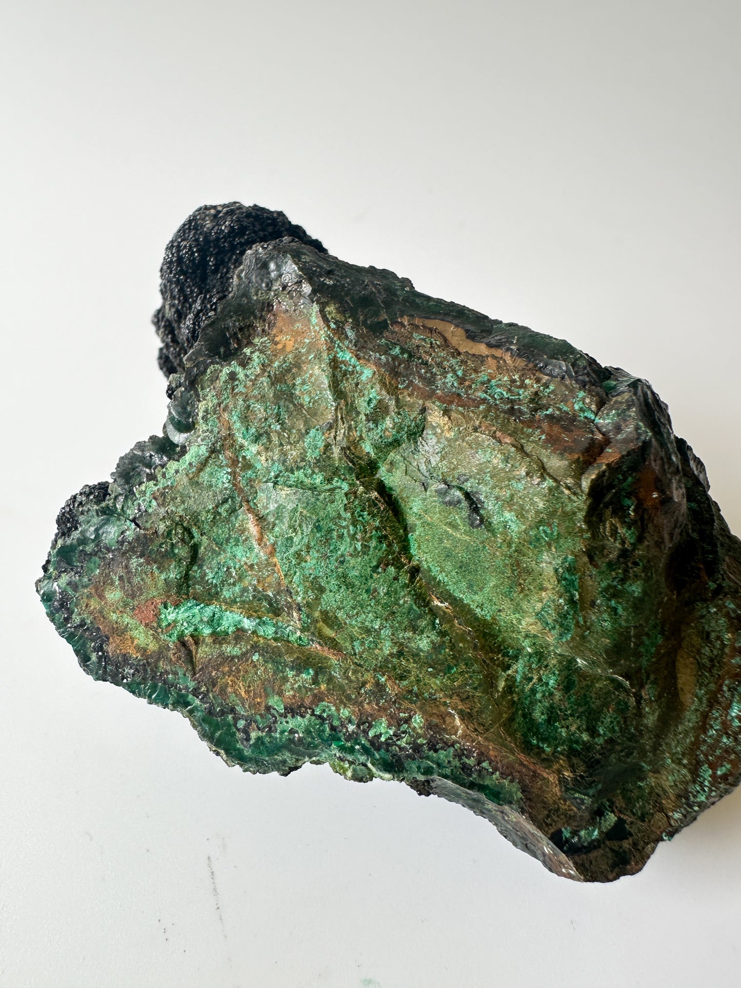 Raw Unpolished Malachite Specimen (3.375"L x 2.25"W x 2"H)